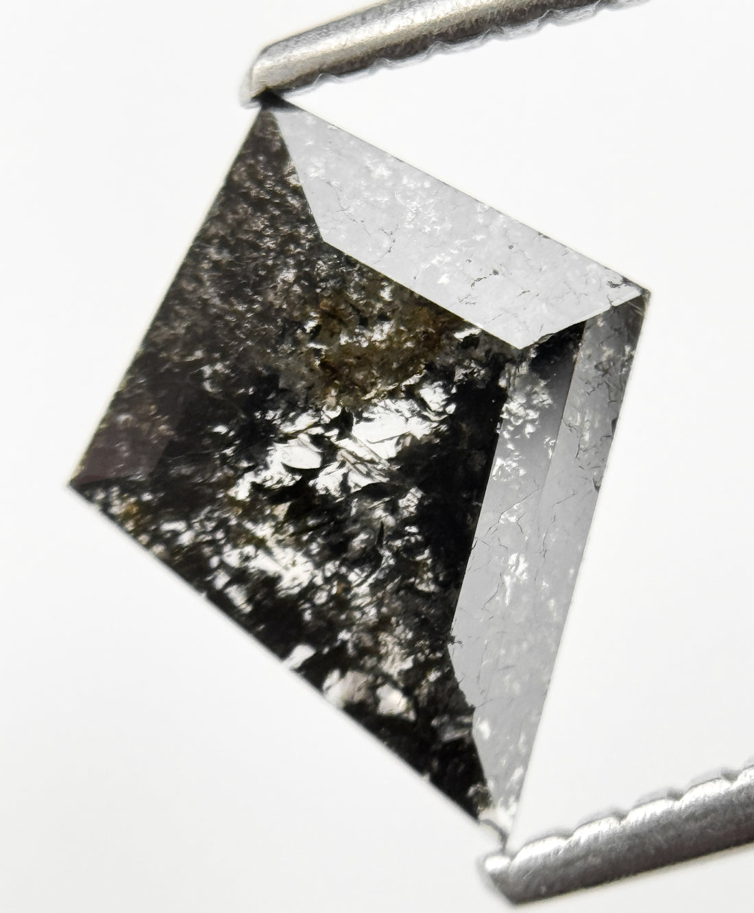0.76 Ct Kite Rose Cut Grey Natural Galaxy Diamond