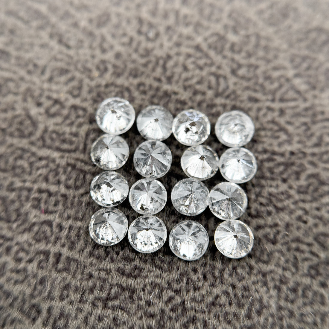 2.0 MM Round Brilliant Cut Grey Natural Salt and Pepper Diamond