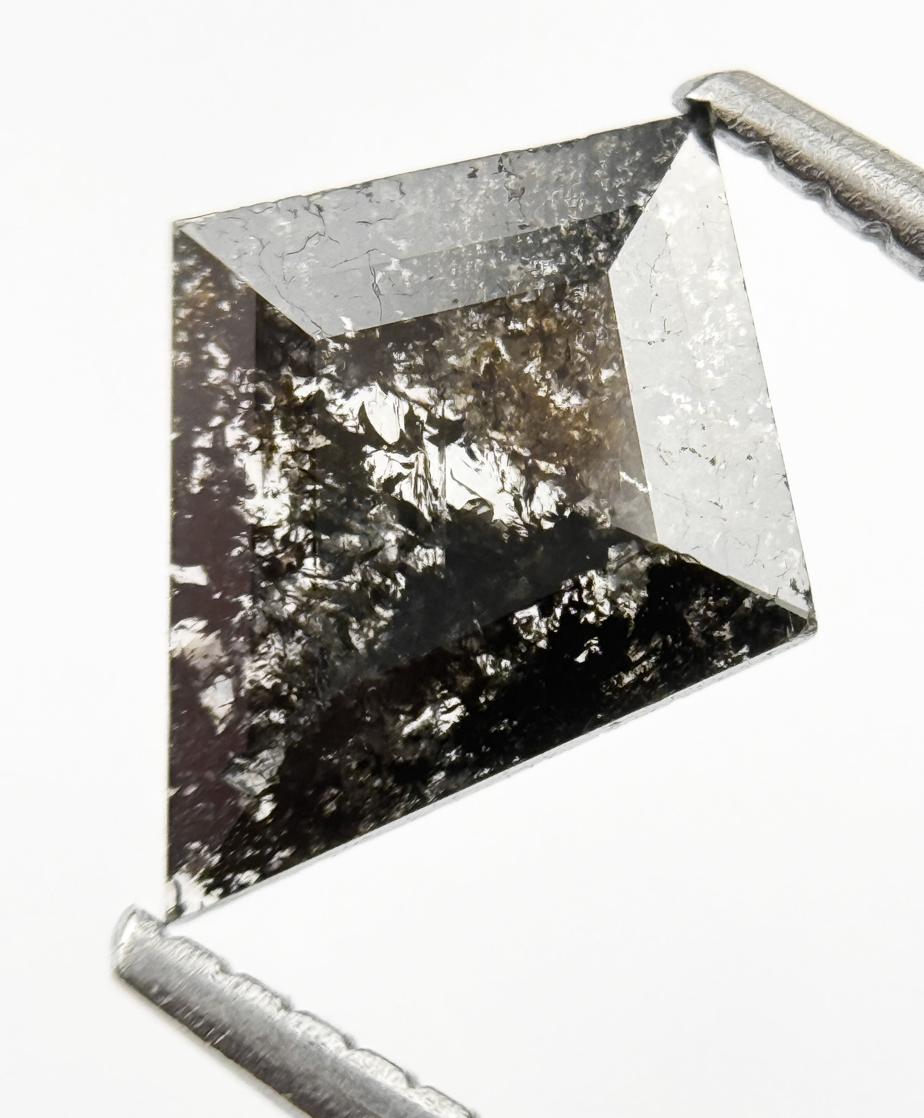 0.76 Ct Kite Rose Cut Grey Natural Galaxy Diamond
