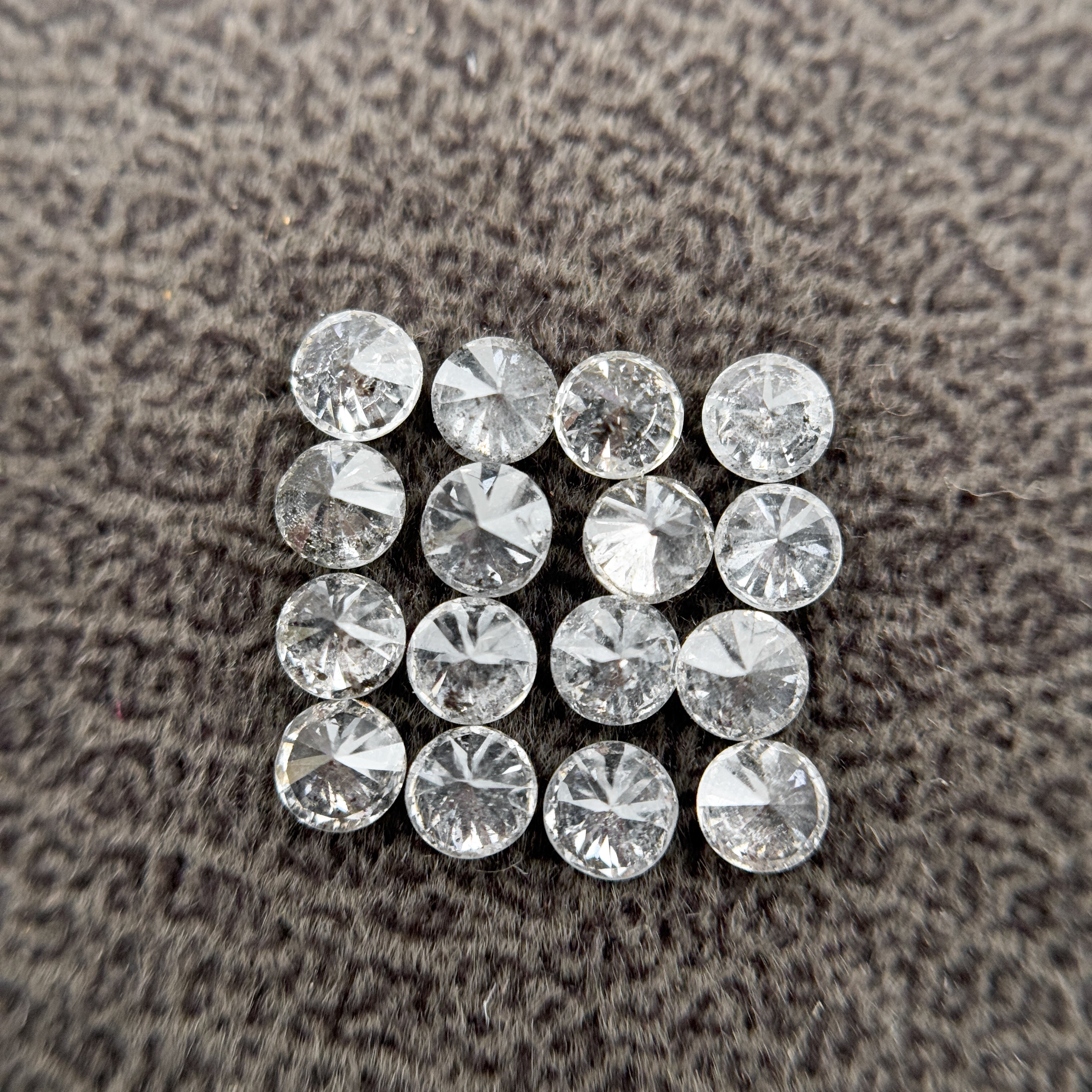 2.0 MM Round Brilliant Cut Grey Natural Salt and Pepper Diamond