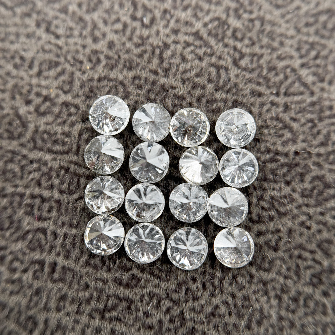 2.0 MM Round Brilliant Cut Grey Natural Salt and Pepper Diamond