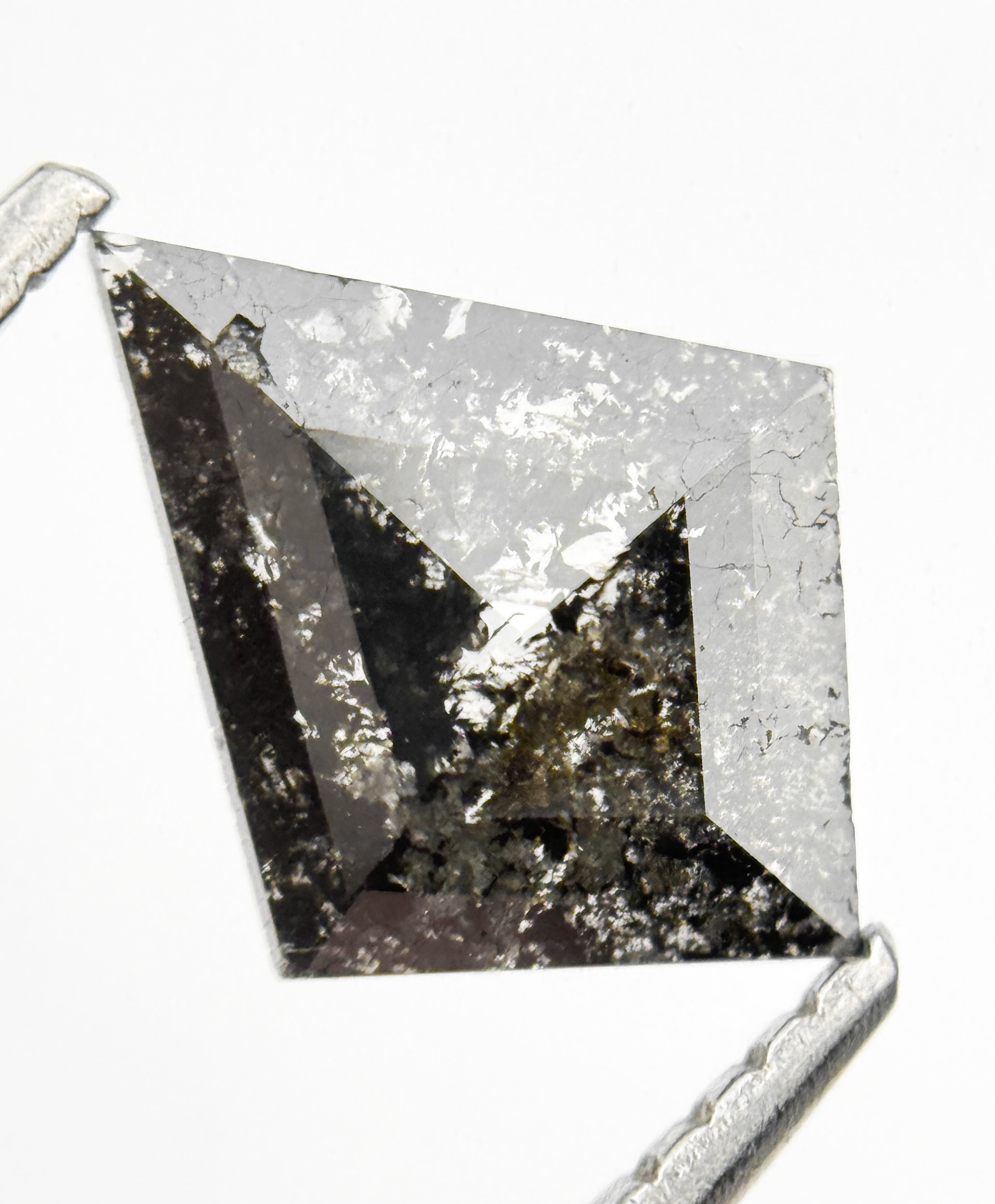 0.76 Ct Kite Rose Cut Grey Natural Galaxy Diamond