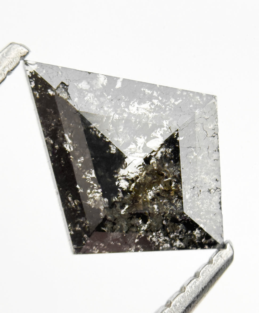 0.76 Ct Kite Rose Cut Grey Natural Galaxy Diamond