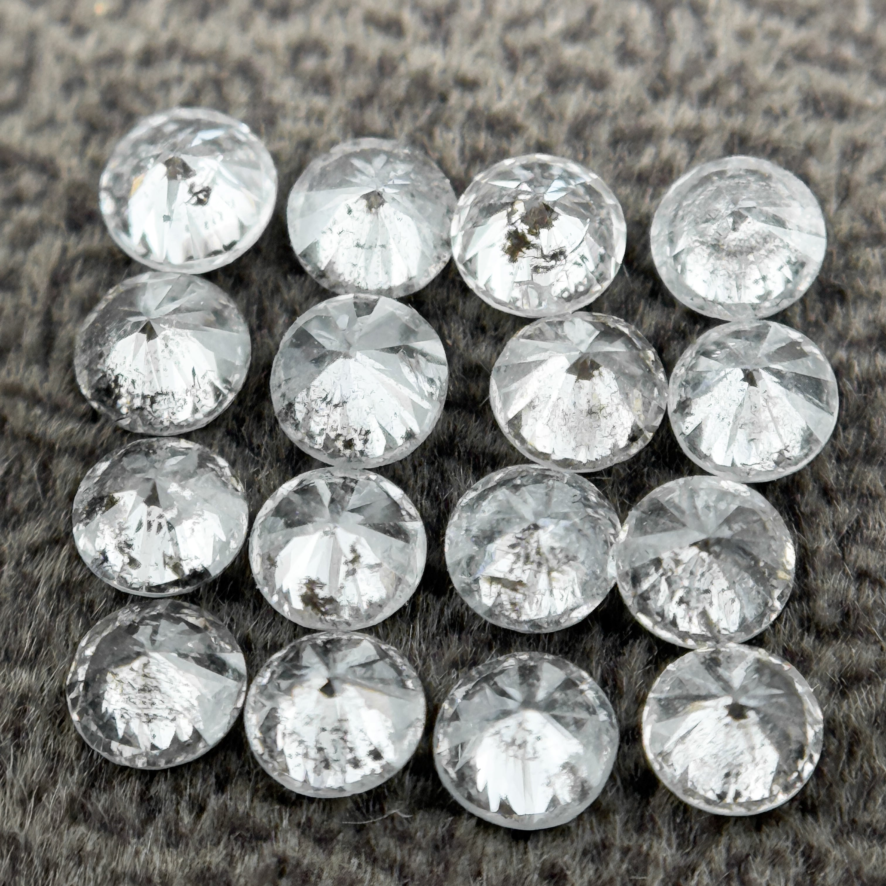 2.0 MM Round Brilliant Cut Grey Natural Salt and Pepper Diamond