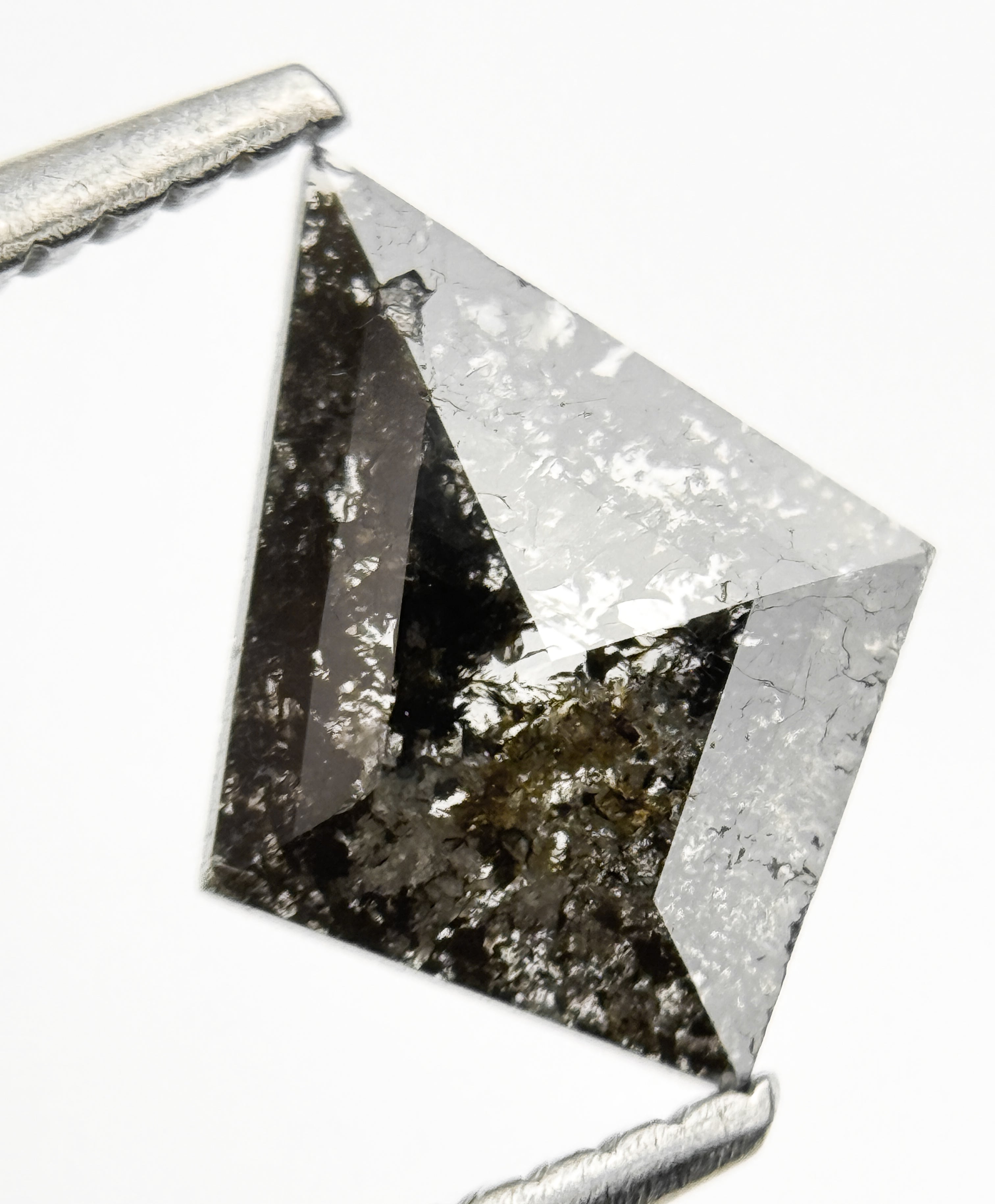 0.76 Ct Kite Rose Cut Grey Natural Galaxy Diamond