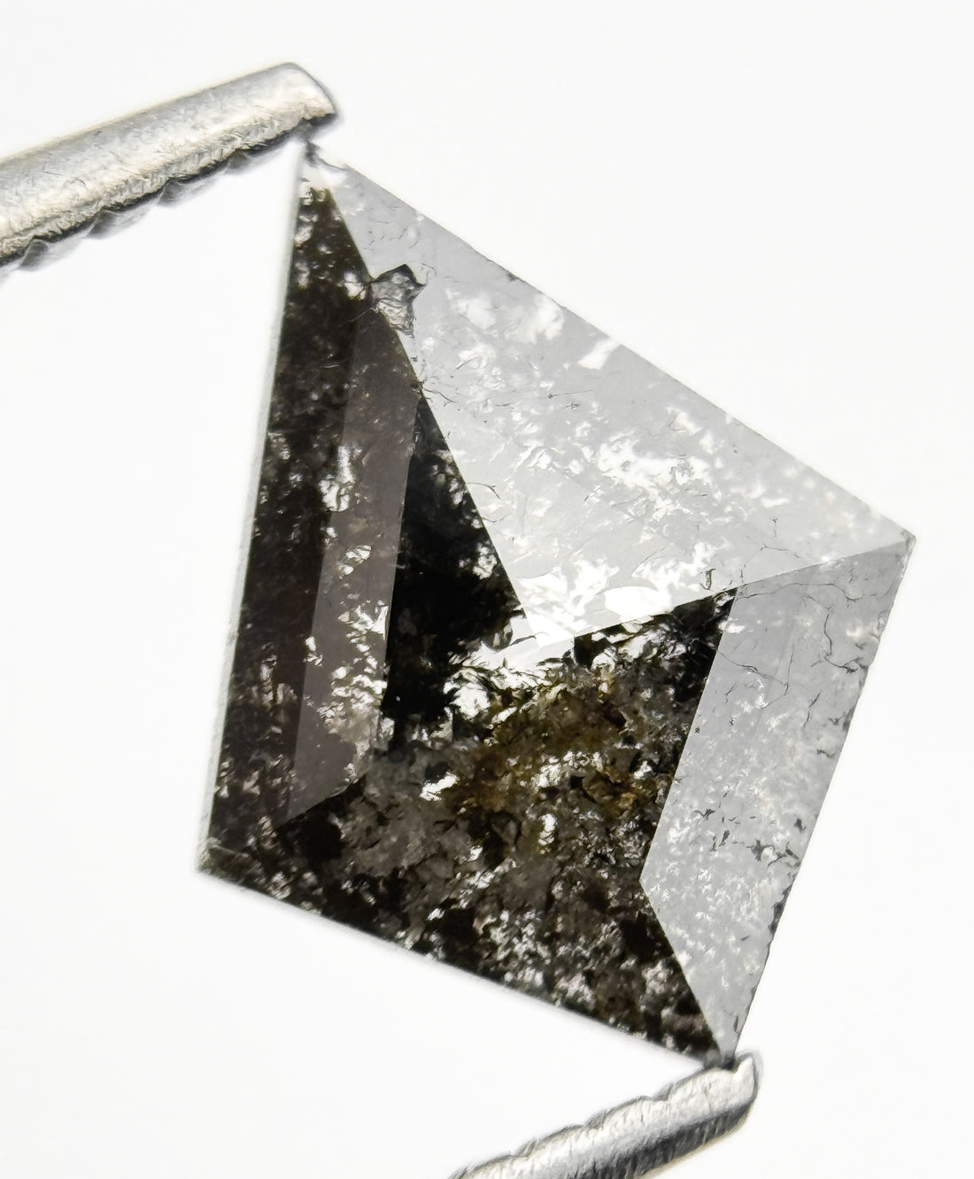0.76 Ct Kite Rose Cut Grey Natural Galaxy Diamond