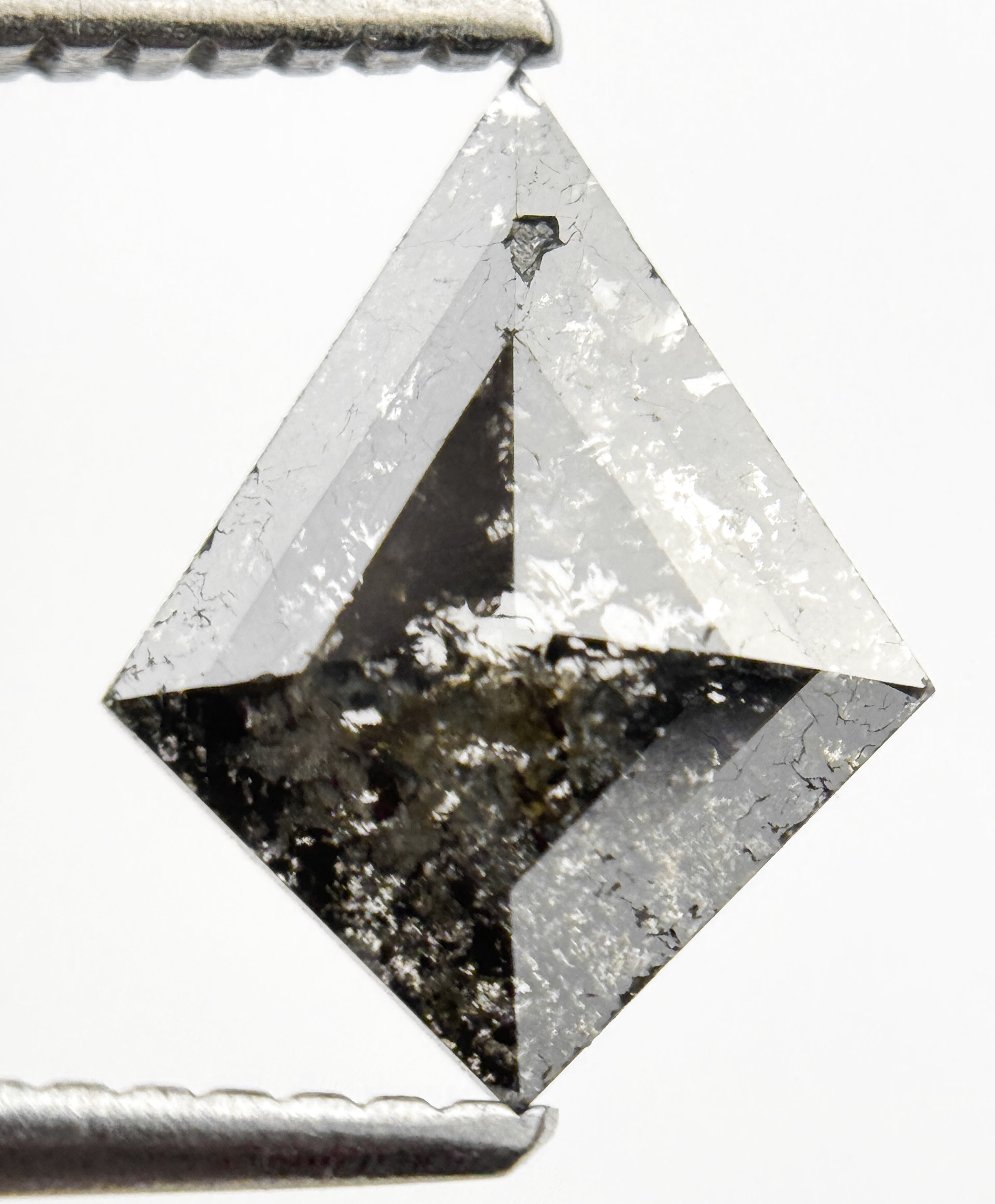 0.76 Ct Kite Rose Cut Grey Natural Galaxy Diamond
