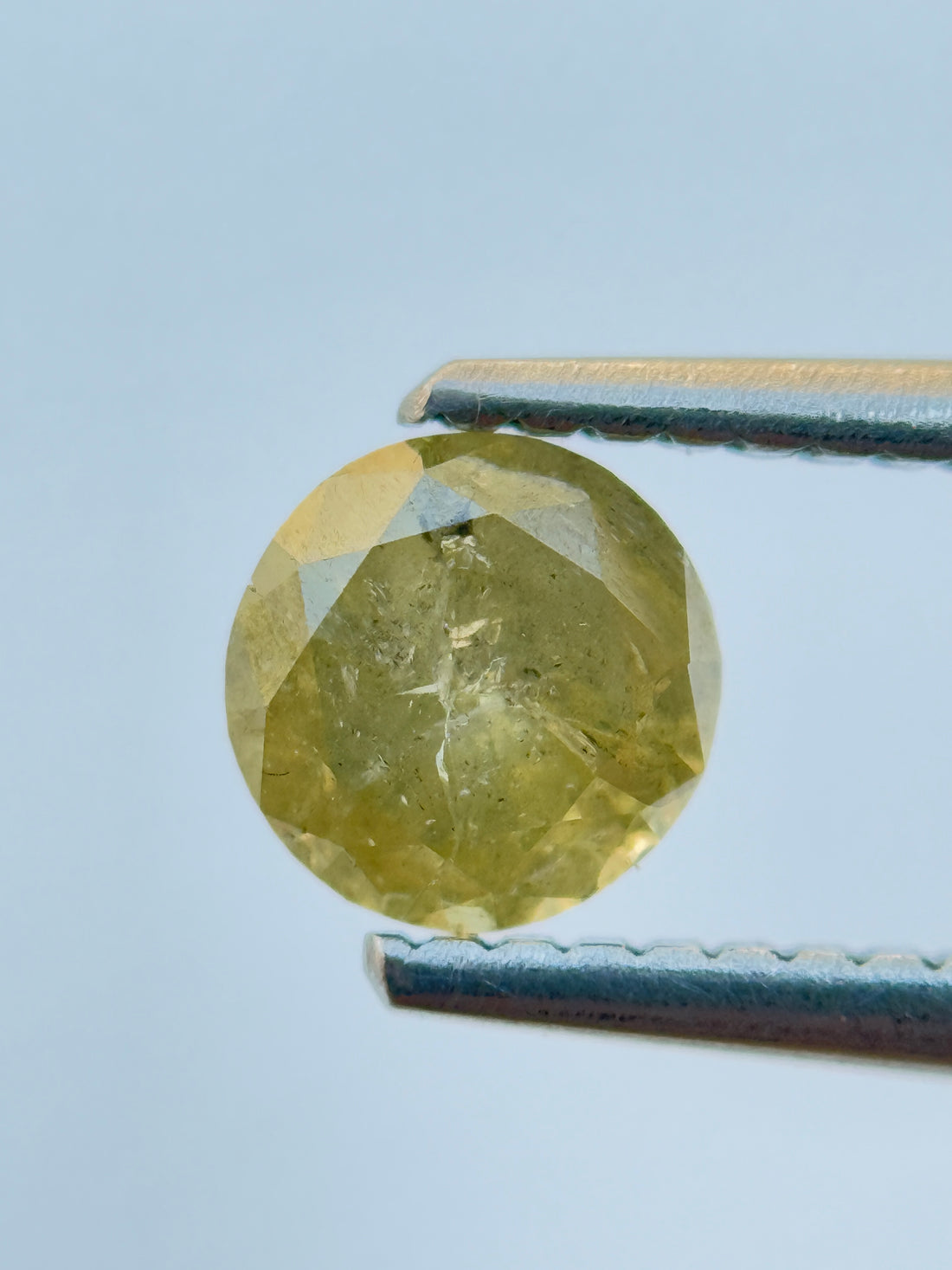 0.72 Ct Round Brilliant Cut Yellow Natural Salt and Pepper Diamond