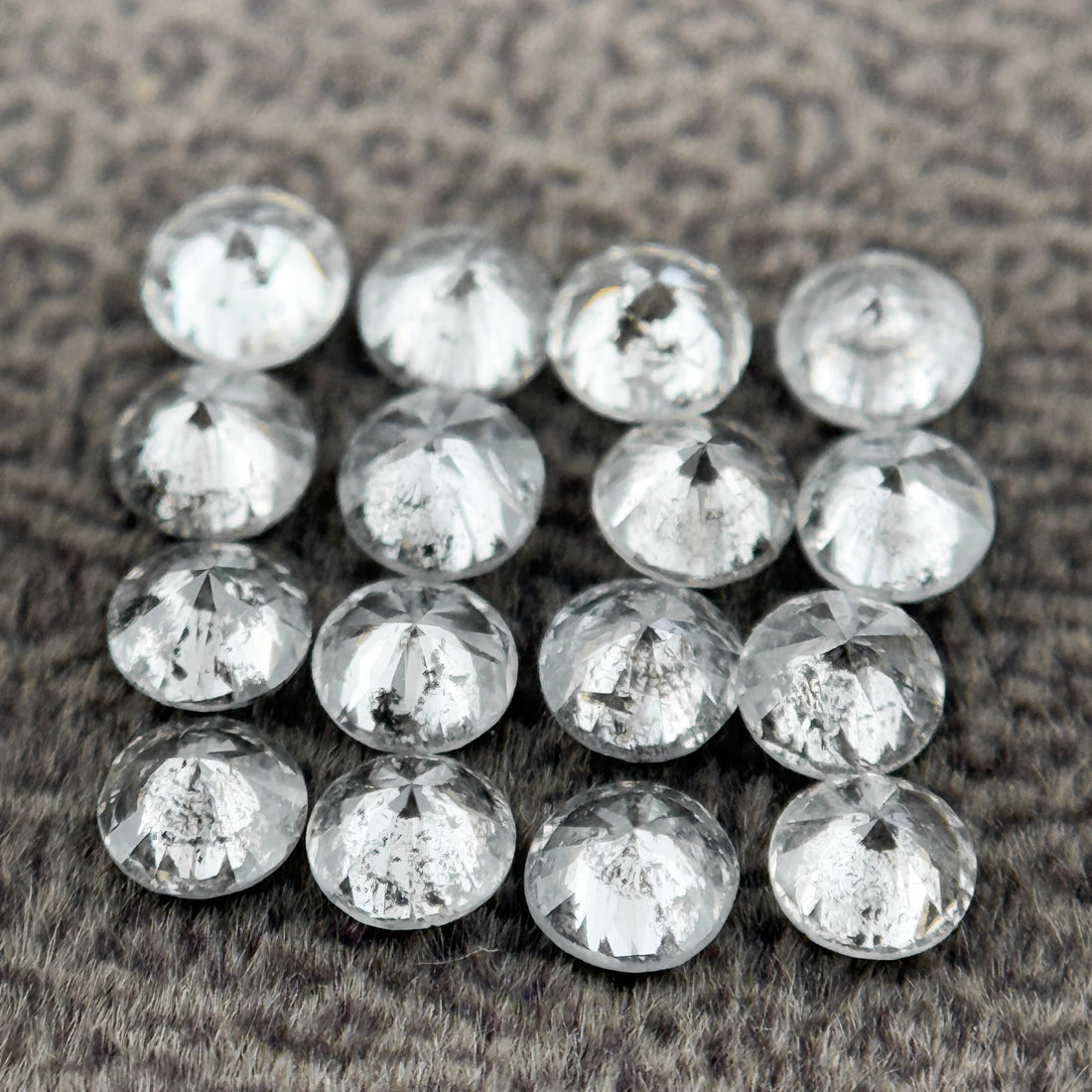 2.0 MM Round Brilliant Cut Grey Natural Salt and Pepper Diamond