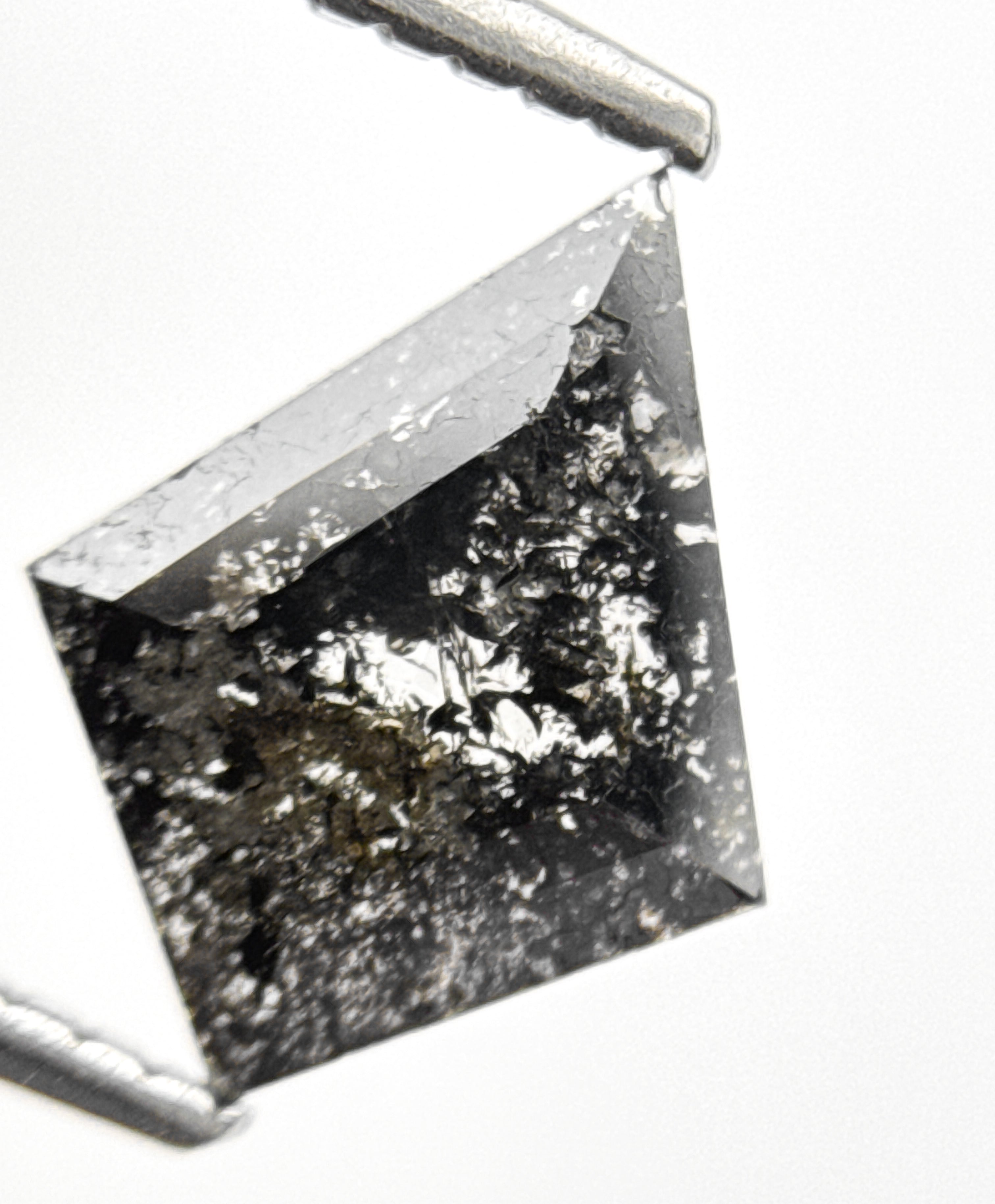 0.76 Ct Kite Rose Cut Grey Natural Galaxy Diamond