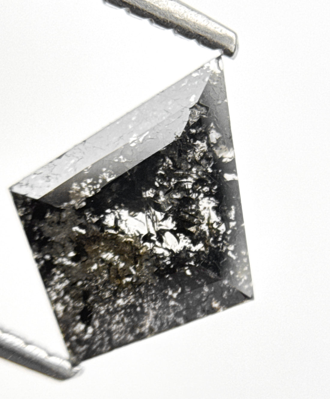 0.76 Ct Kite Rose Cut Grey Natural Galaxy Diamond