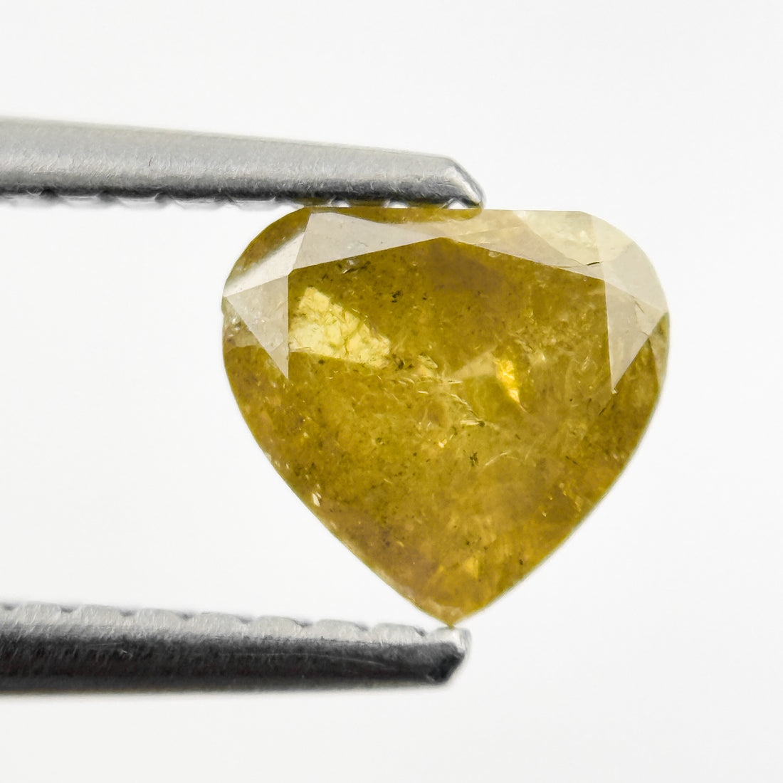 0.76 Ct Heart Rose Cut Yellow Natural Salt and Pepper Diamond
