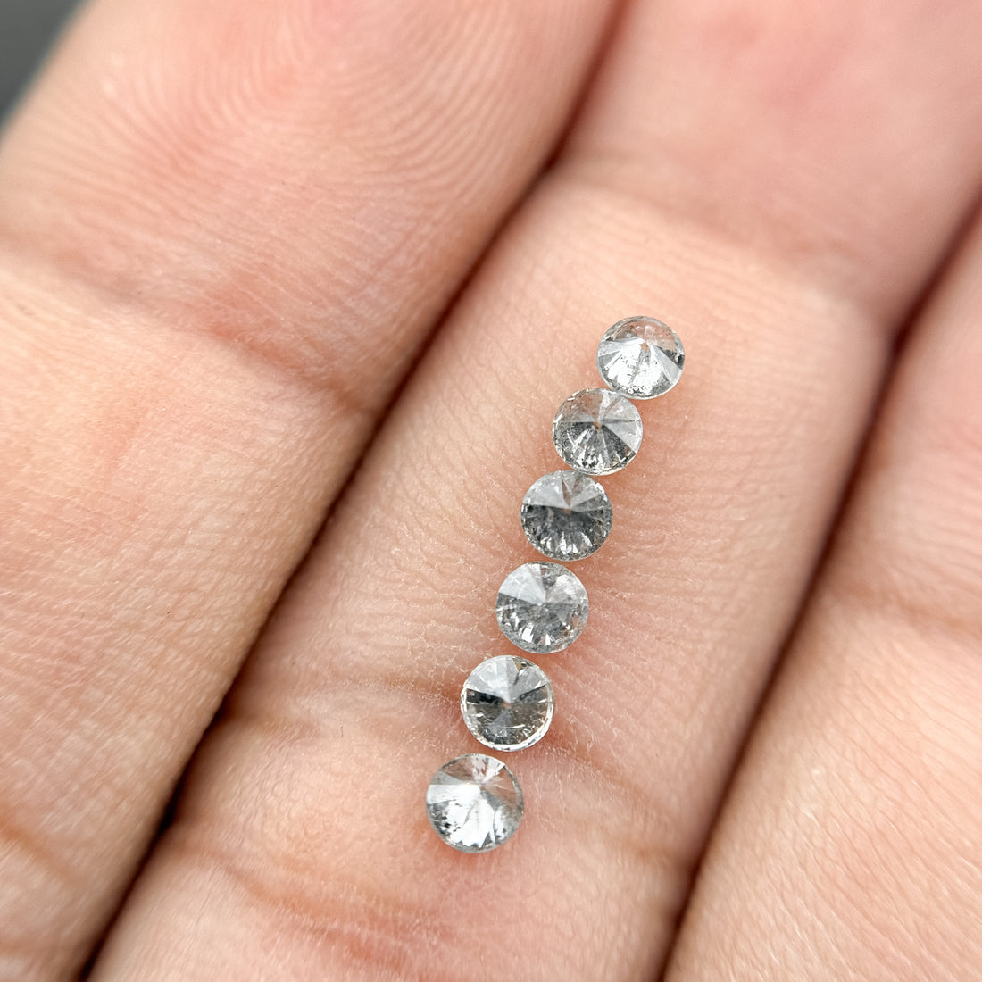 2.0 MM Round Brilliant Cut Grey Natural Salt and Pepper Diamond