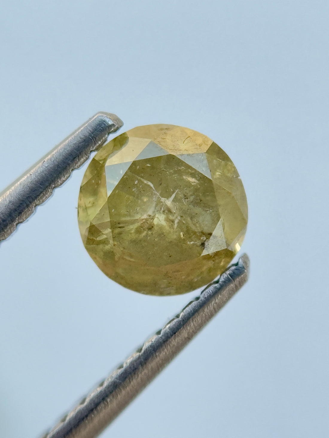 0.72 Ct Round Brilliant Cut Yellow Natural Salt and Pepper Diamond