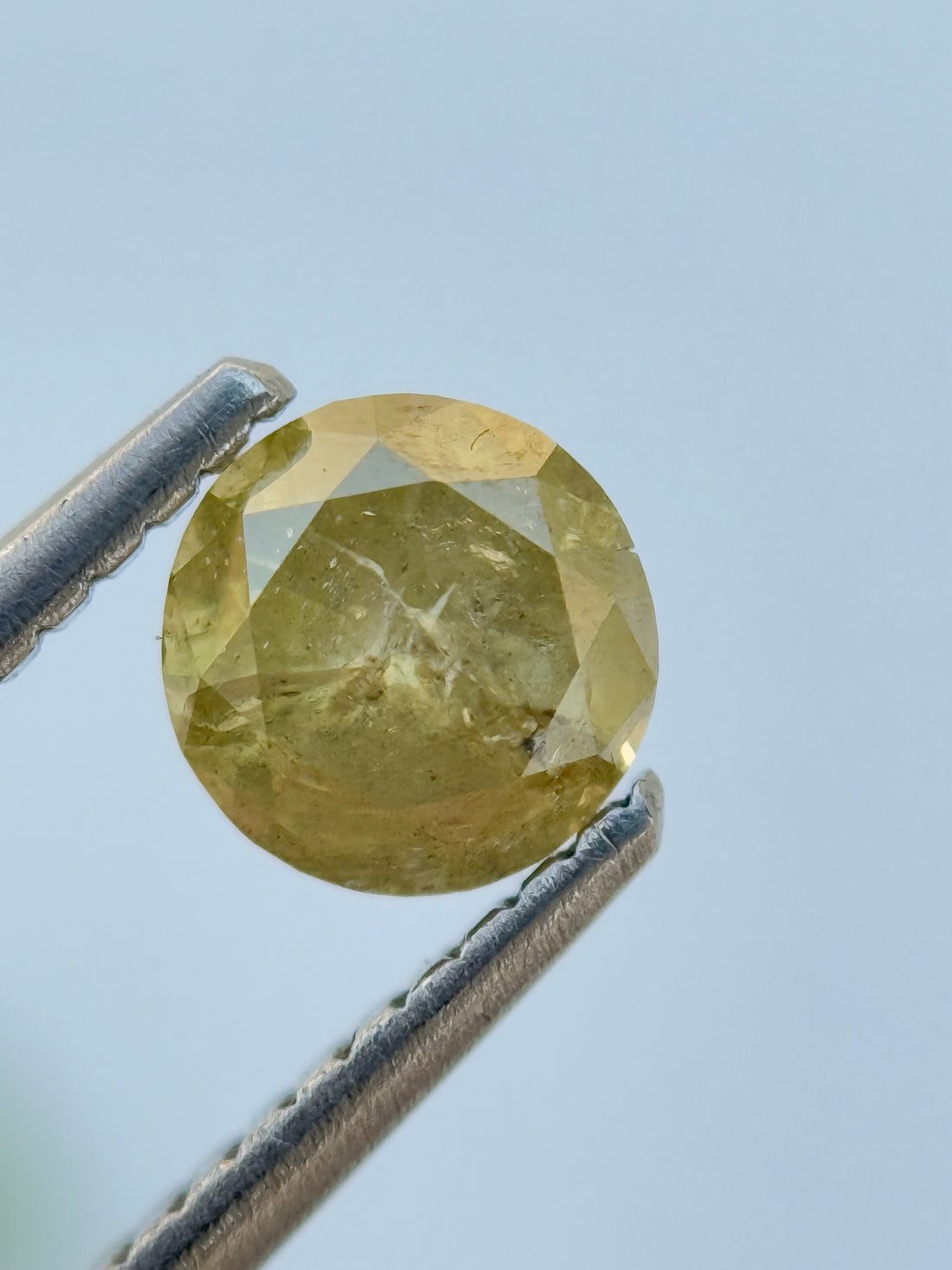 0.72 Ct Round Brilliant Cut Yellow Natural Salt and Pepper Diamond