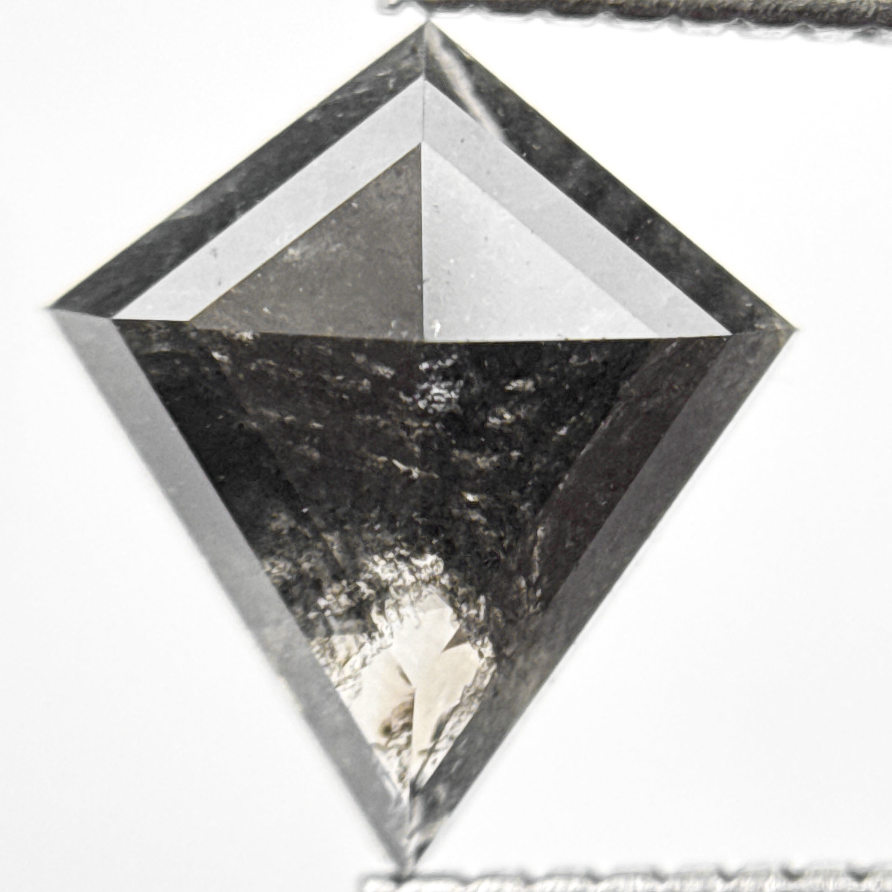 1.80 Ct Kite Rose Cut Grey Natural Salt and Pepper Diamond