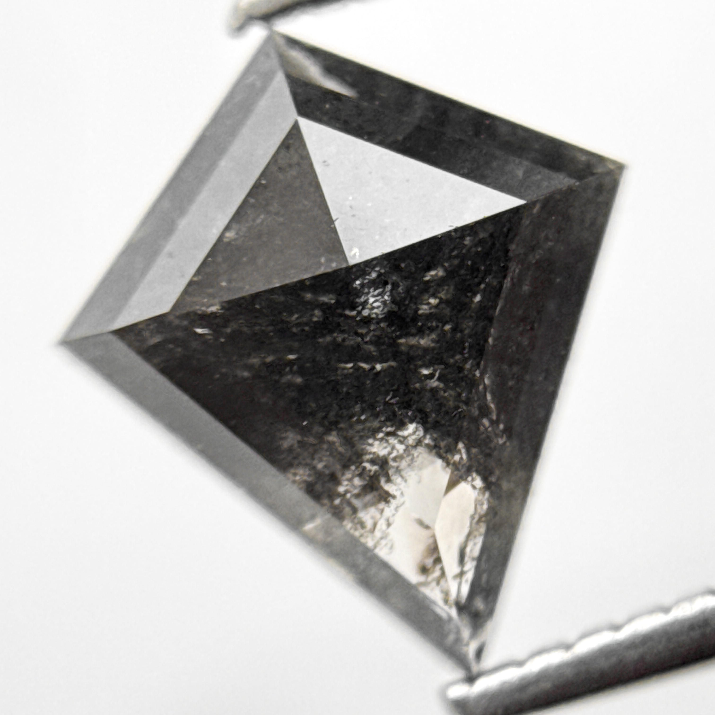 1.80 Ct Kite Rose Cut Grey Natural Salt and Pepper Diamond