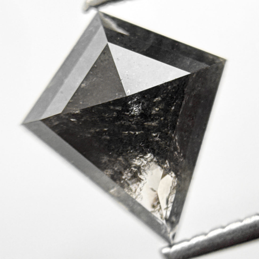1.80 Ct Kite Rose Cut Grey Natural Salt and Pepper Diamond