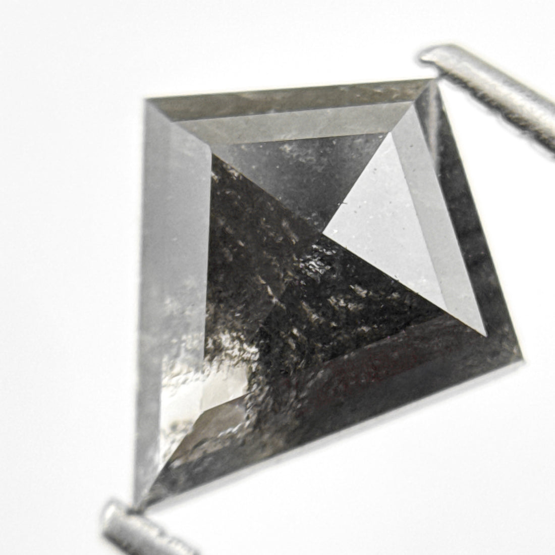 1.80 Ct Kite Rose Cut Grey Natural Salt and Pepper Diamond