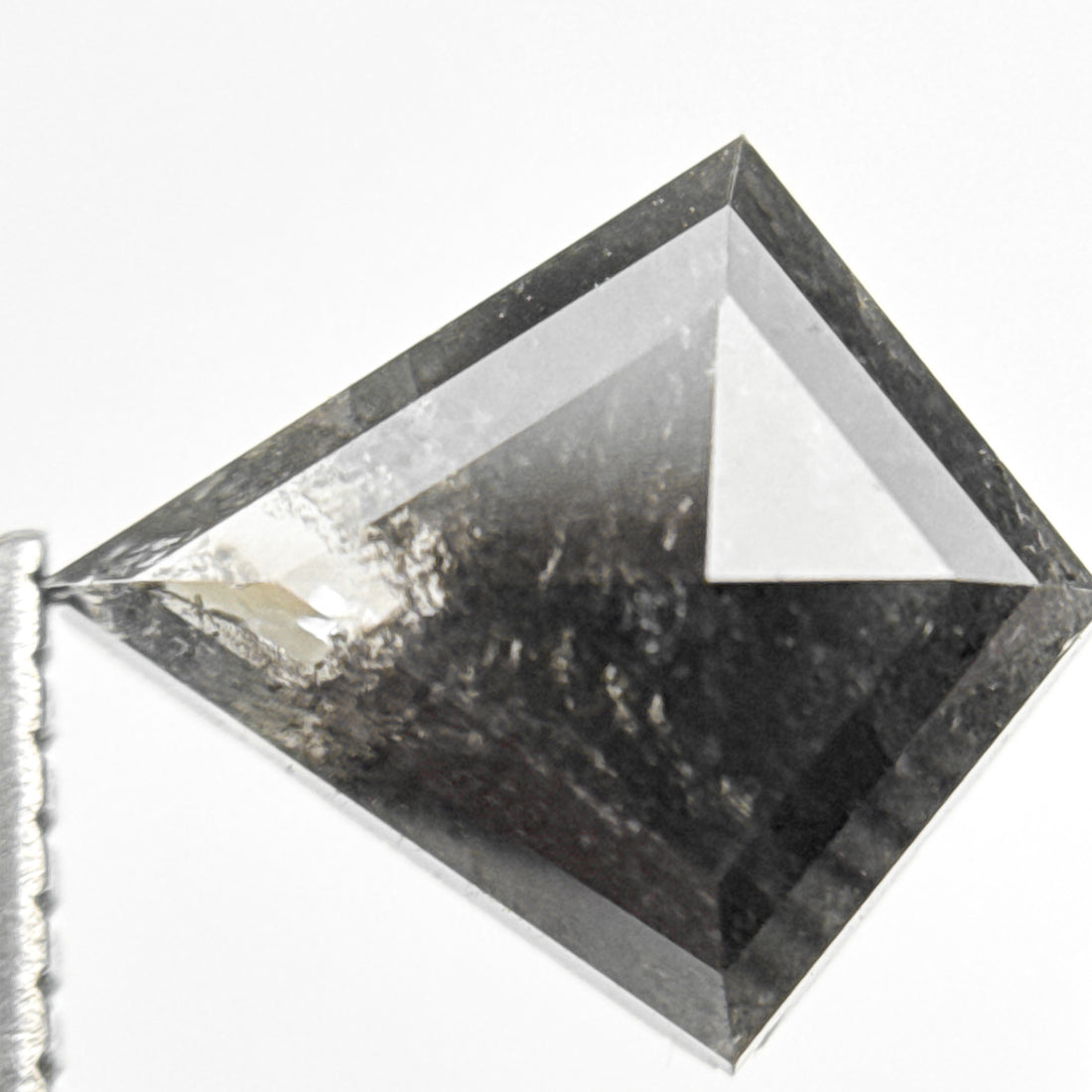 1.80 Ct Kite Rose Cut Grey Natural Salt and Pepper Diamond