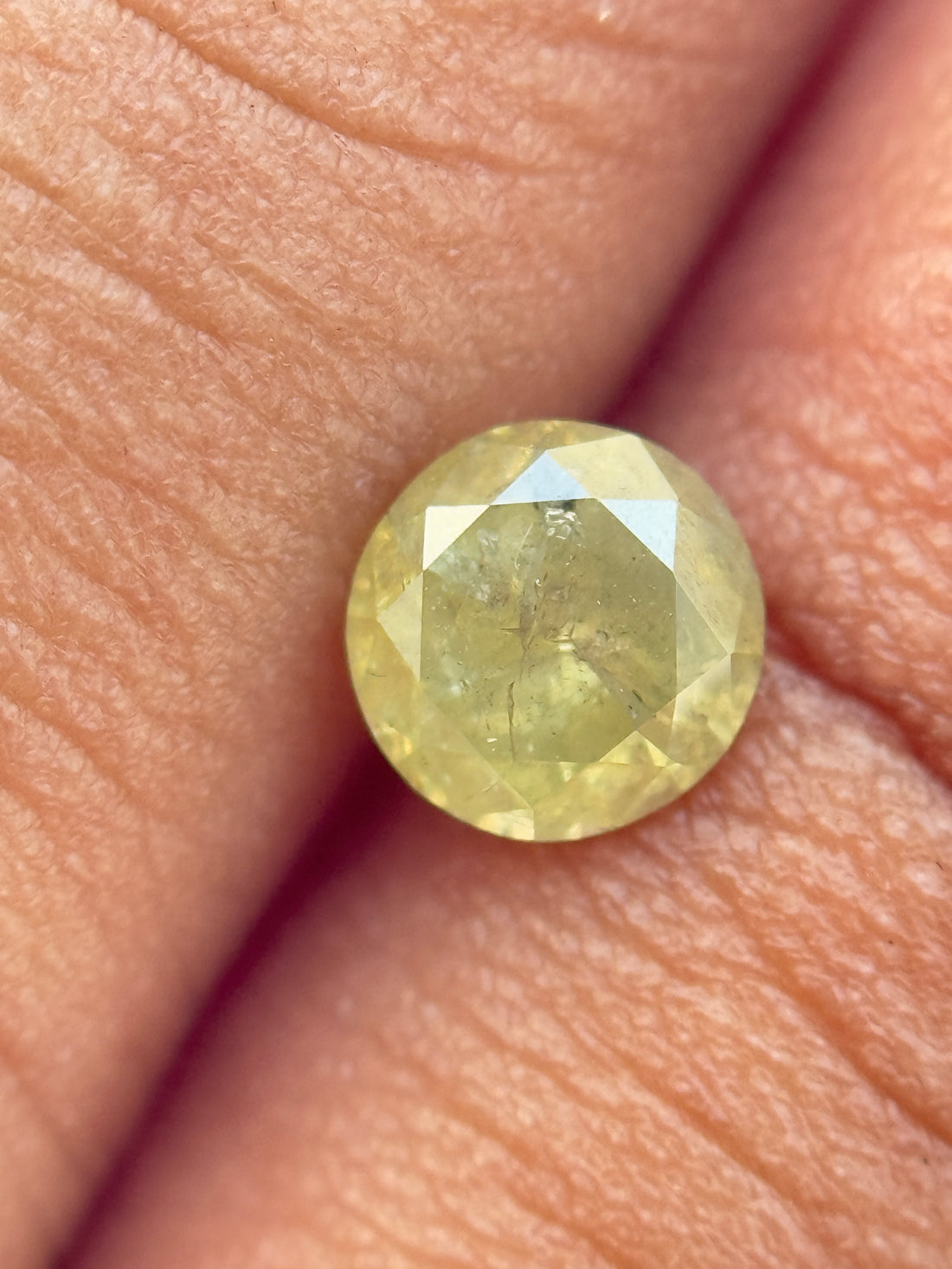 0.72 Ct Round Brilliant Cut Yellow Natural Salt and Pepper Diamond