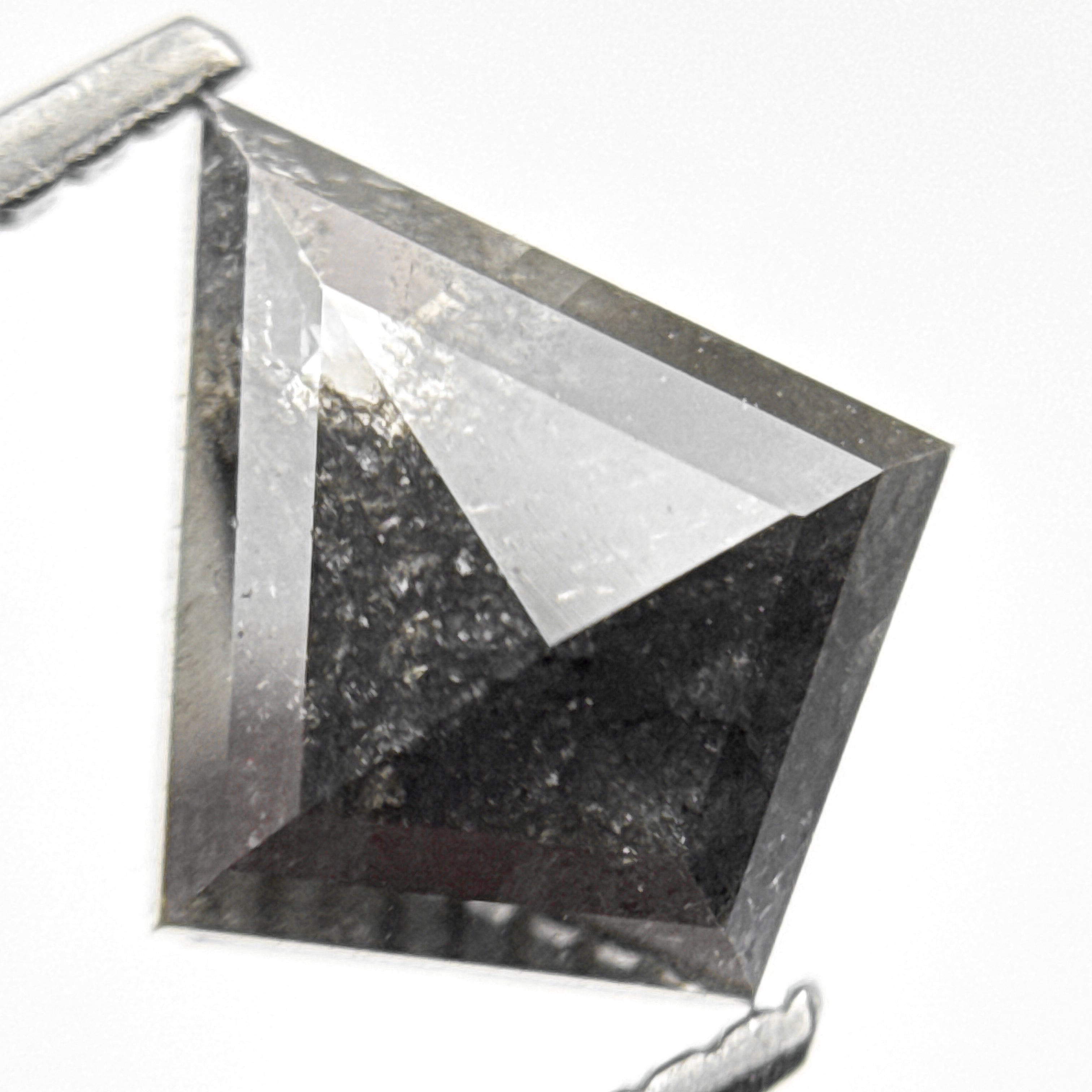1.80 Ct Kite Rose Cut Grey Natural Salt and Pepper Diamond