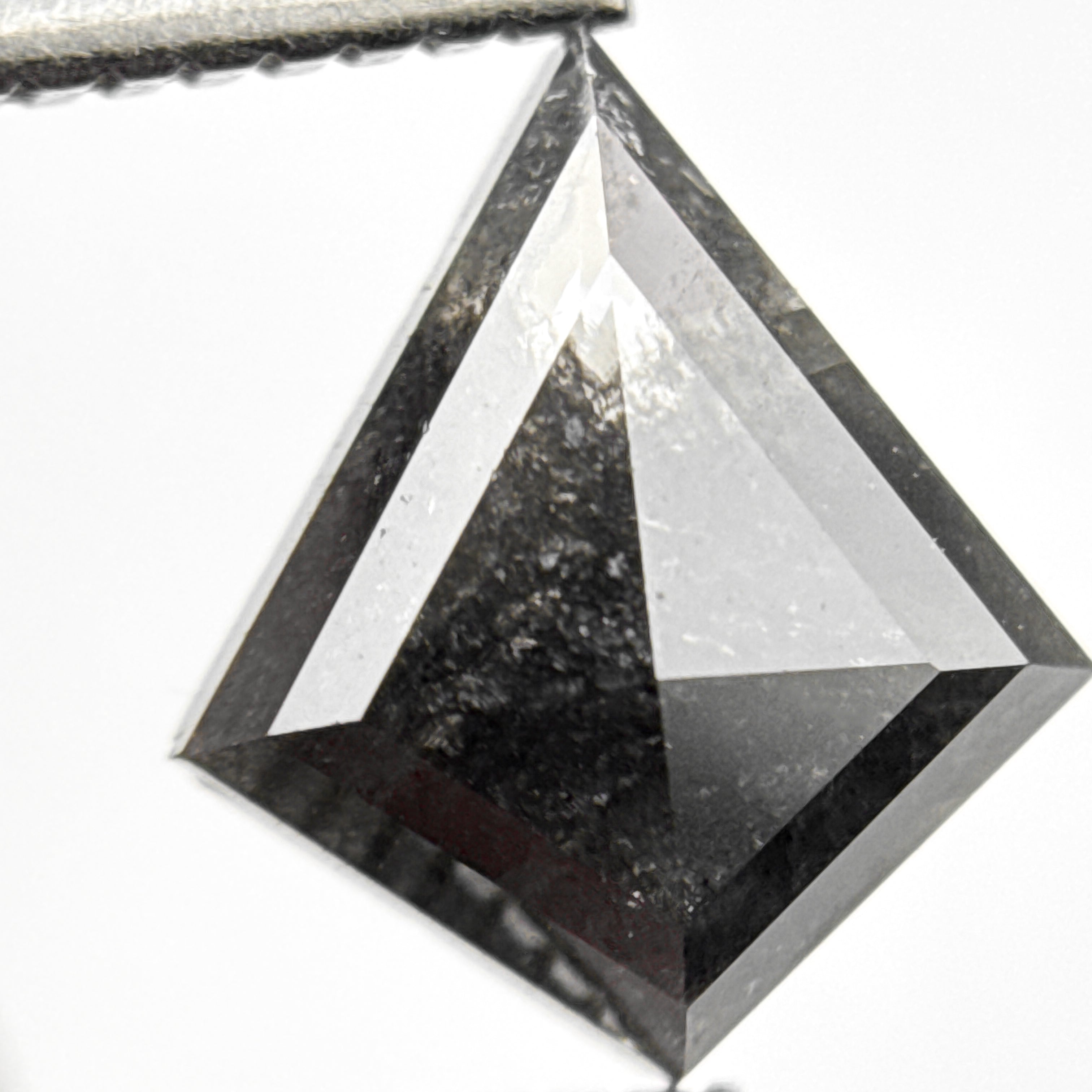 1.80 Ct Kite Rose Cut Grey Natural Salt and Pepper Diamond