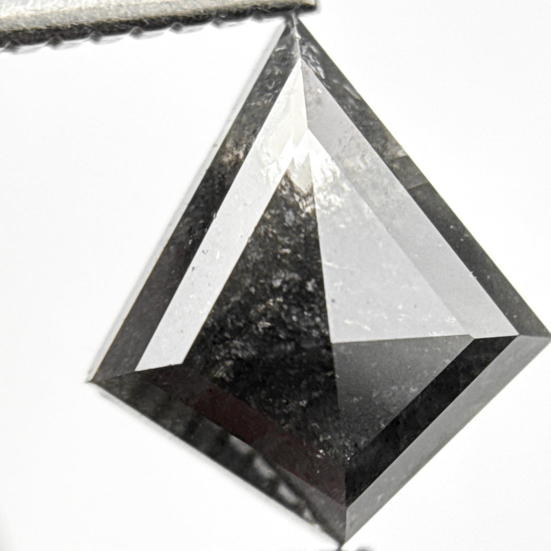 1.80 Ct Kite Rose Cut Grey Natural Salt and Pepper Diamond