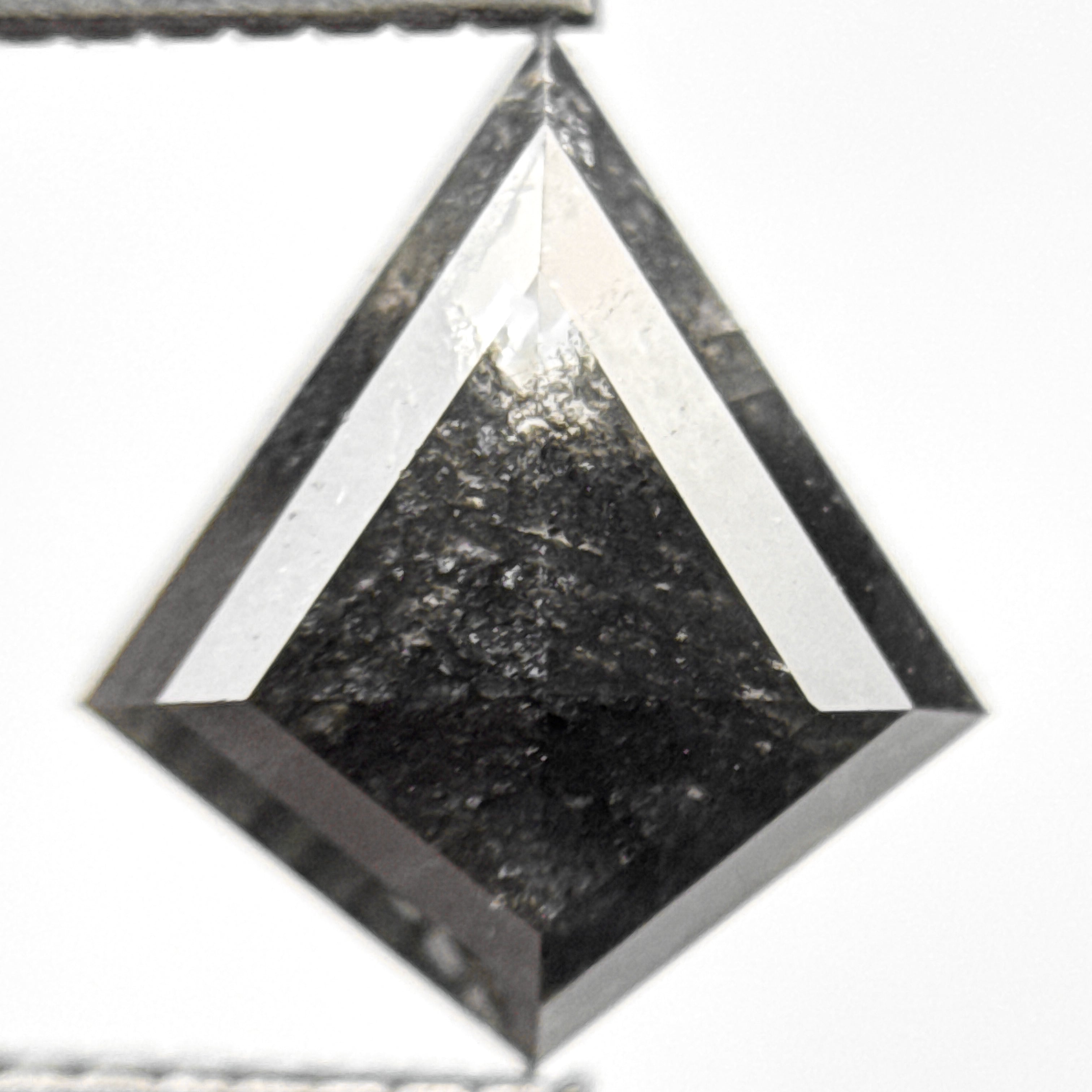 1.80 Ct Kite Rose Cut Grey Natural Salt and Pepper Diamond