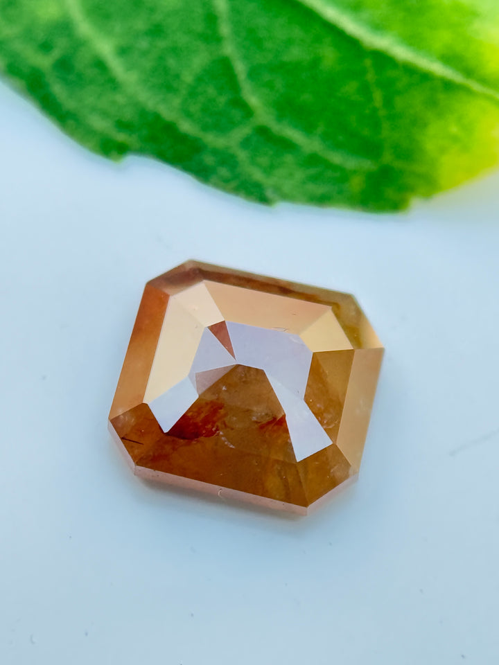 0.81 Ct Emerald Rose Cut Red Natural Salt and Pepper Diamond
