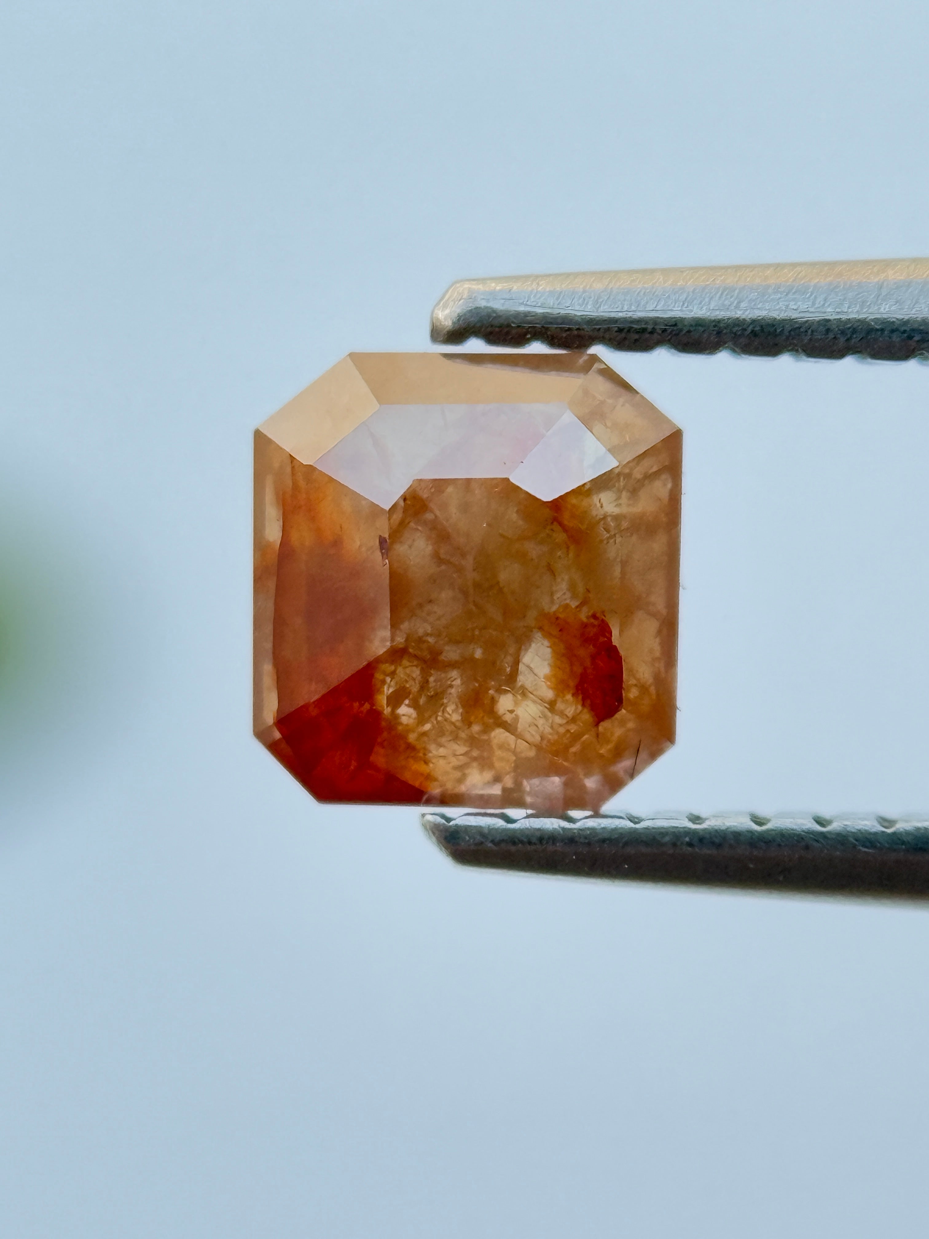 0.81 Ct Emerald Rose Cut Red Natural Salt and Pepper Diamond