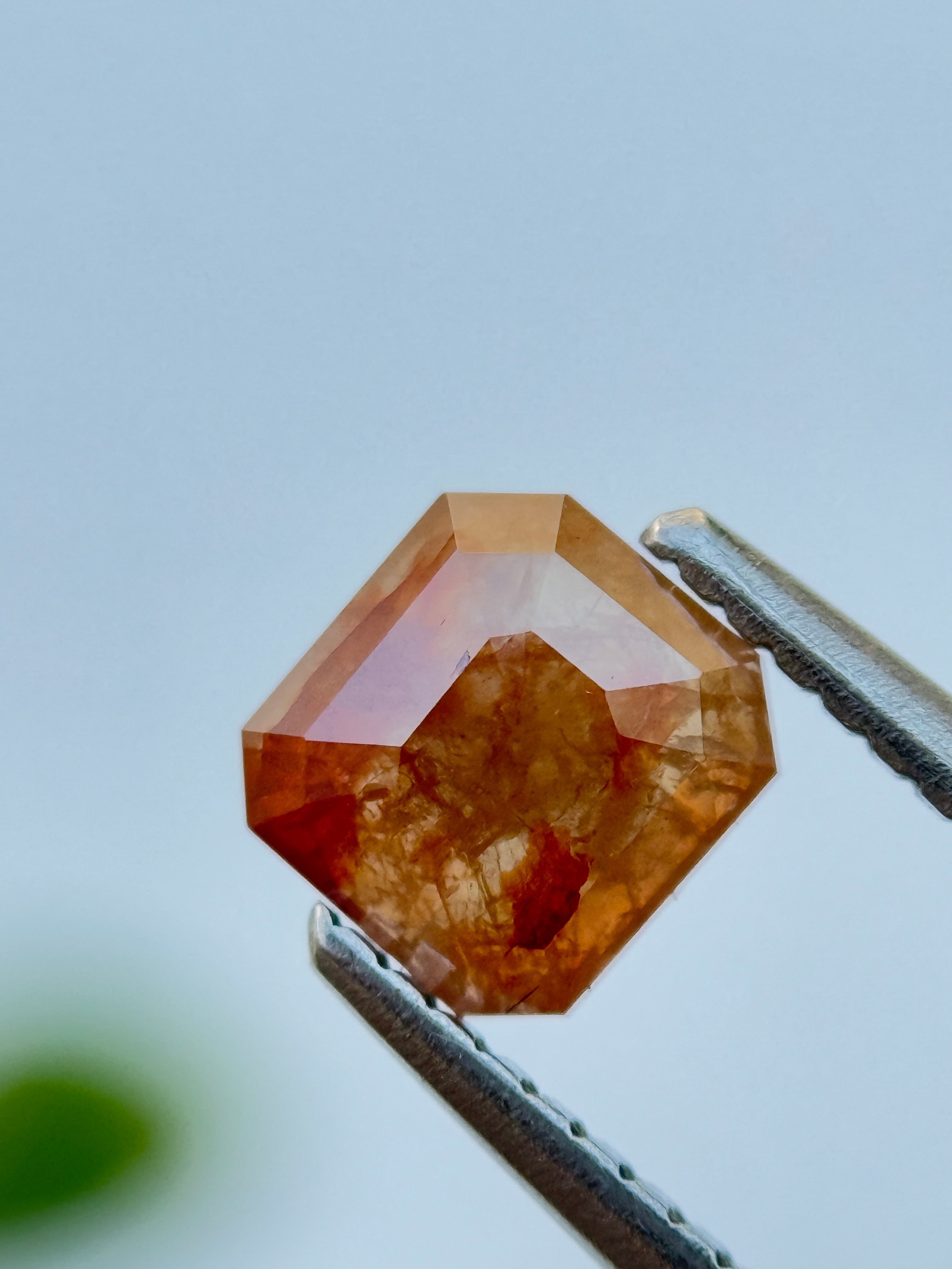 0.81 Ct Emerald Rose Cut Red Natural Salt and Pepper Diamond