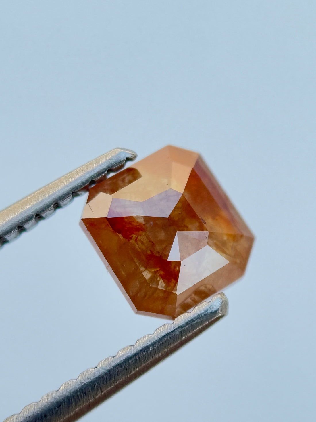 0.81 Ct Emerald Rose Cut Red Natural Salt and Pepper Diamond