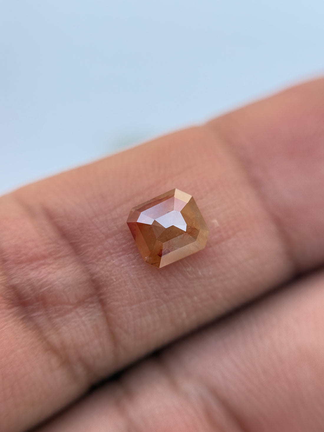 0.81 Ct Emerald Rose Cut Red Natural Salt and Pepper Diamond