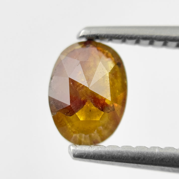 0.72 Ct Oval Rose Cut Red Natural Salt and Pepper Diamond