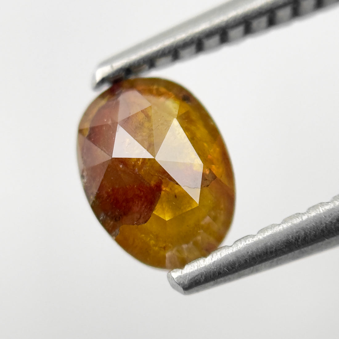 0.72 Ct Oval Rose Cut Red Natural Salt and Pepper Diamond