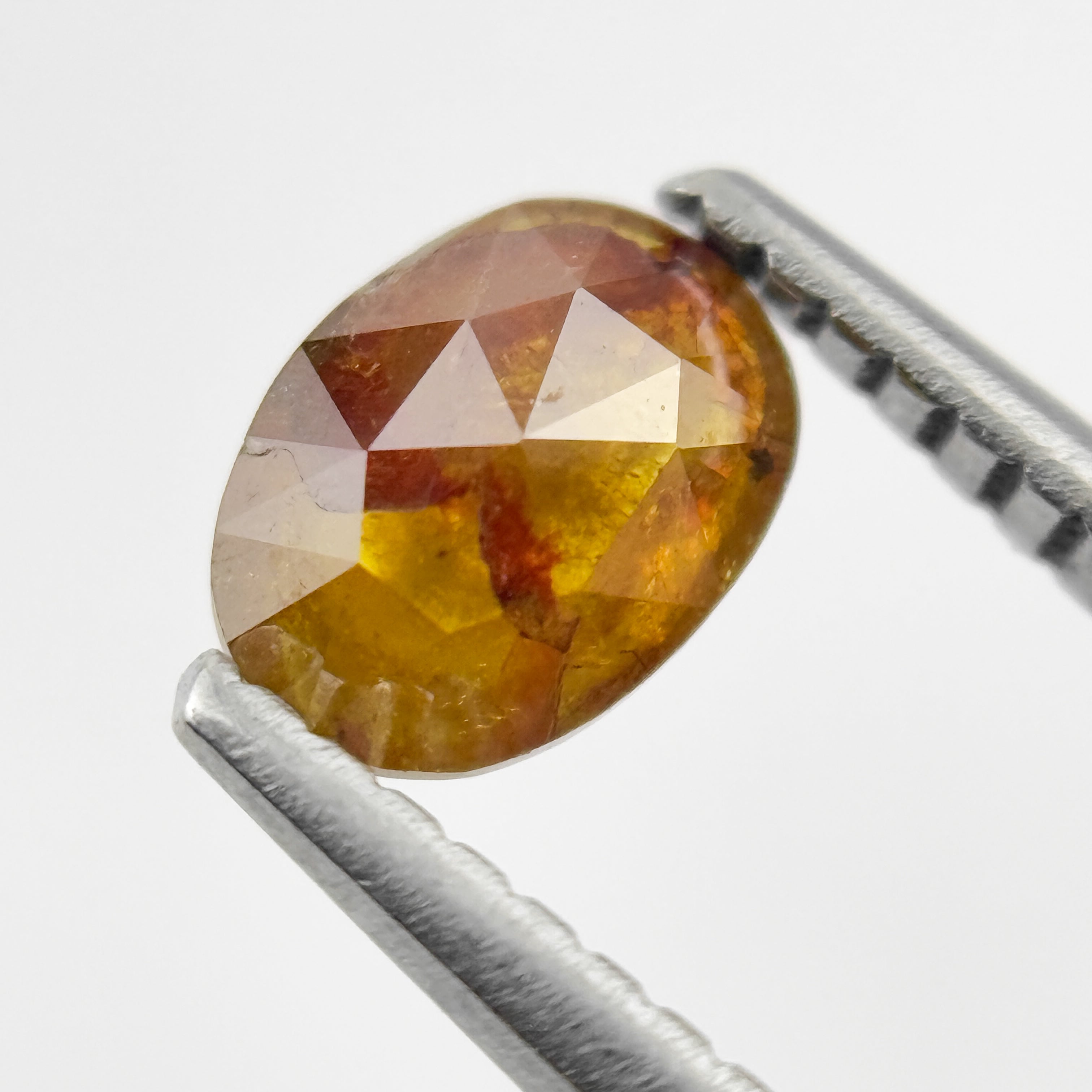 0.72 Ct Oval Rose Cut Red Natural Salt and Pepper Diamond