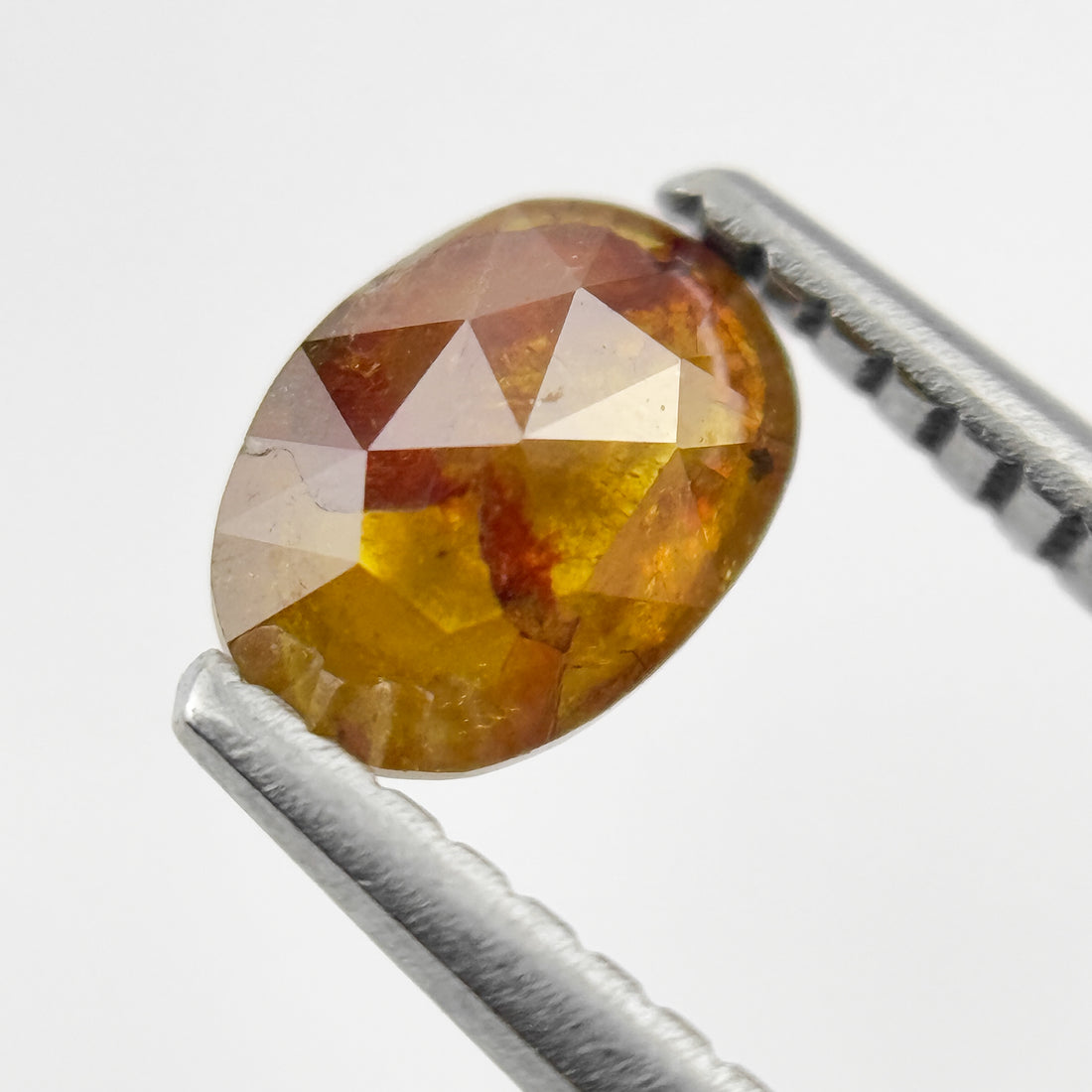 0.72 Ct Oval Rose Cut Red Natural Salt and Pepper Diamond