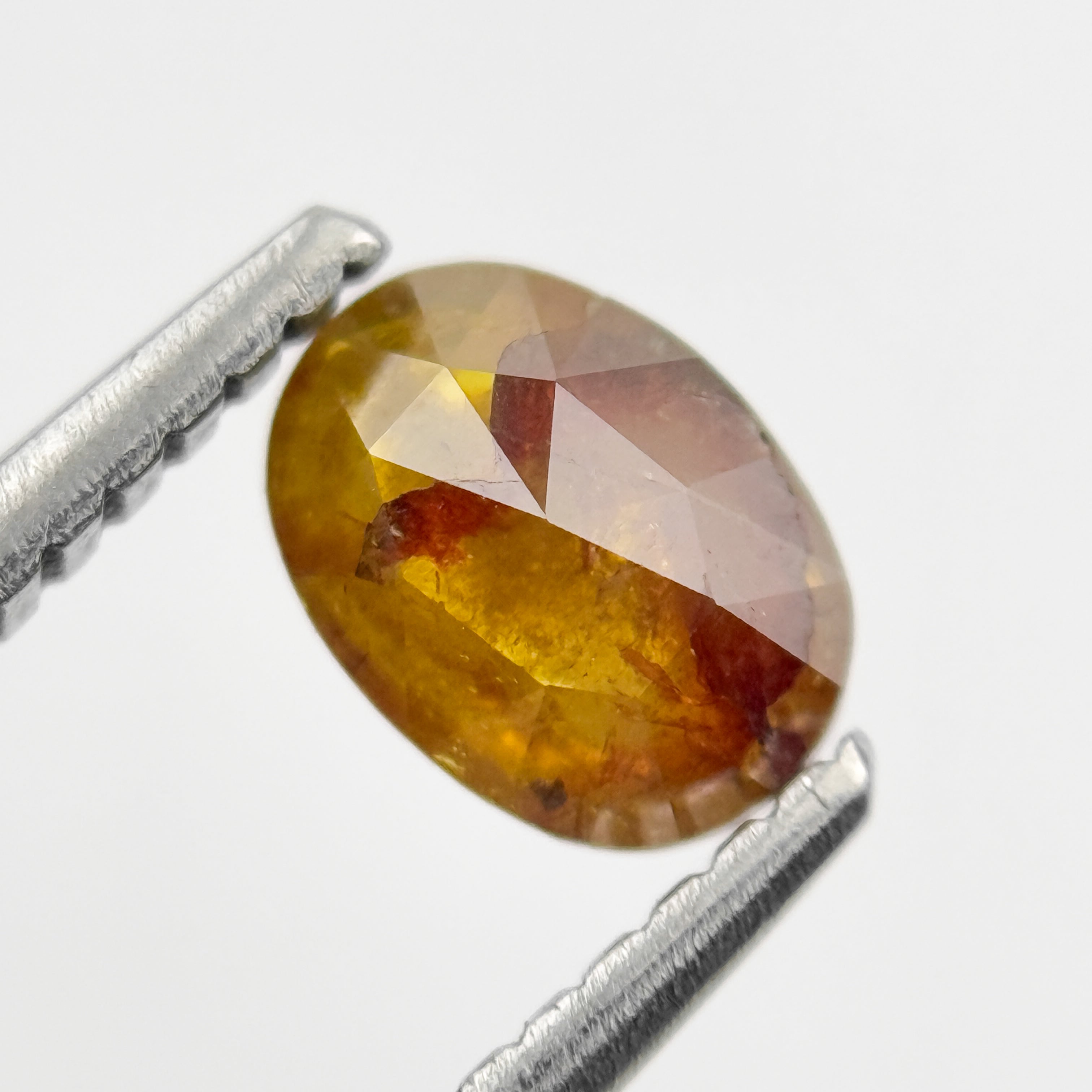 0.72 Ct Oval Rose Cut Red Natural Salt and Pepper Diamond