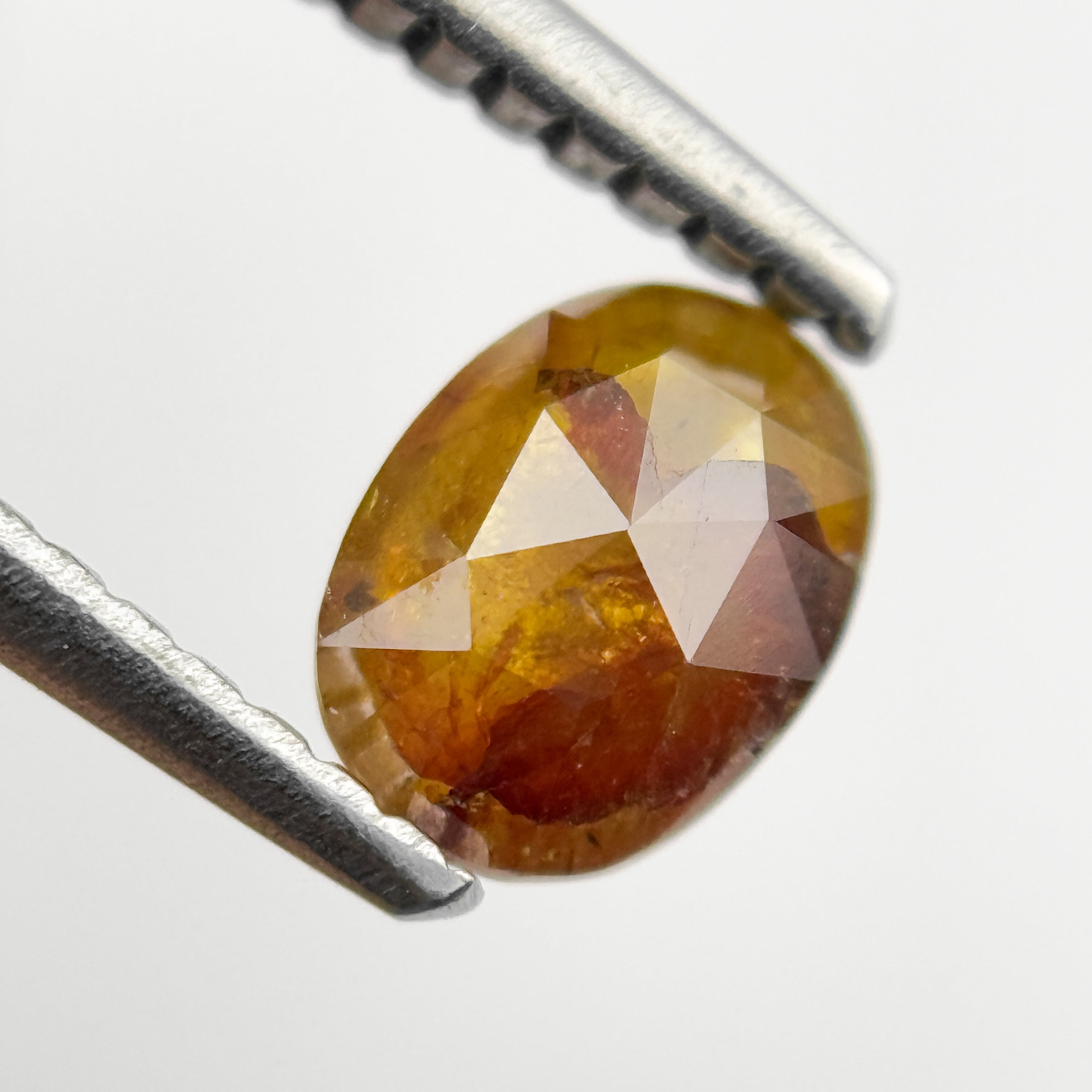 0.72 Ct Oval Rose Cut Red Natural Salt and Pepper Diamond