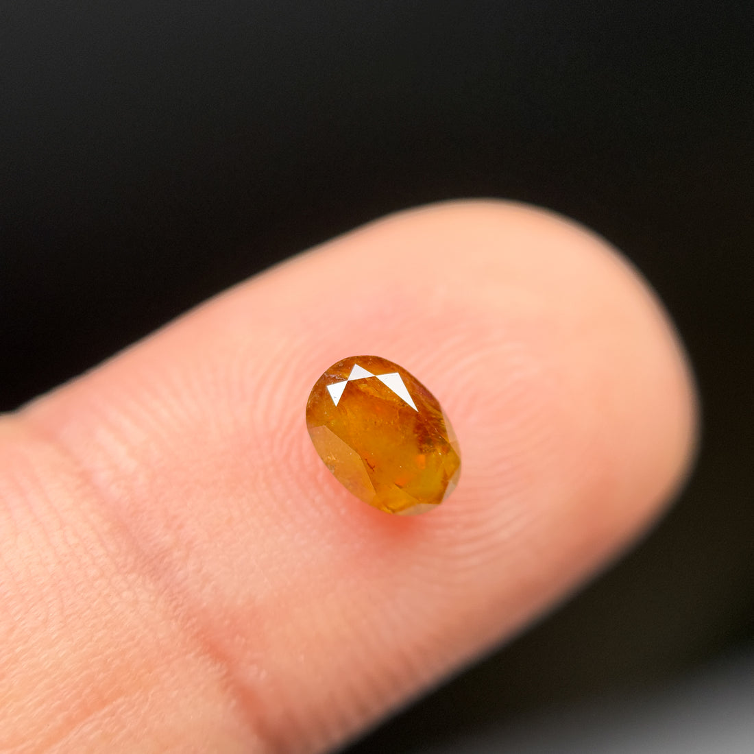 0.72 Ct Oval Rose Cut Red Natural Salt and Pepper Diamond