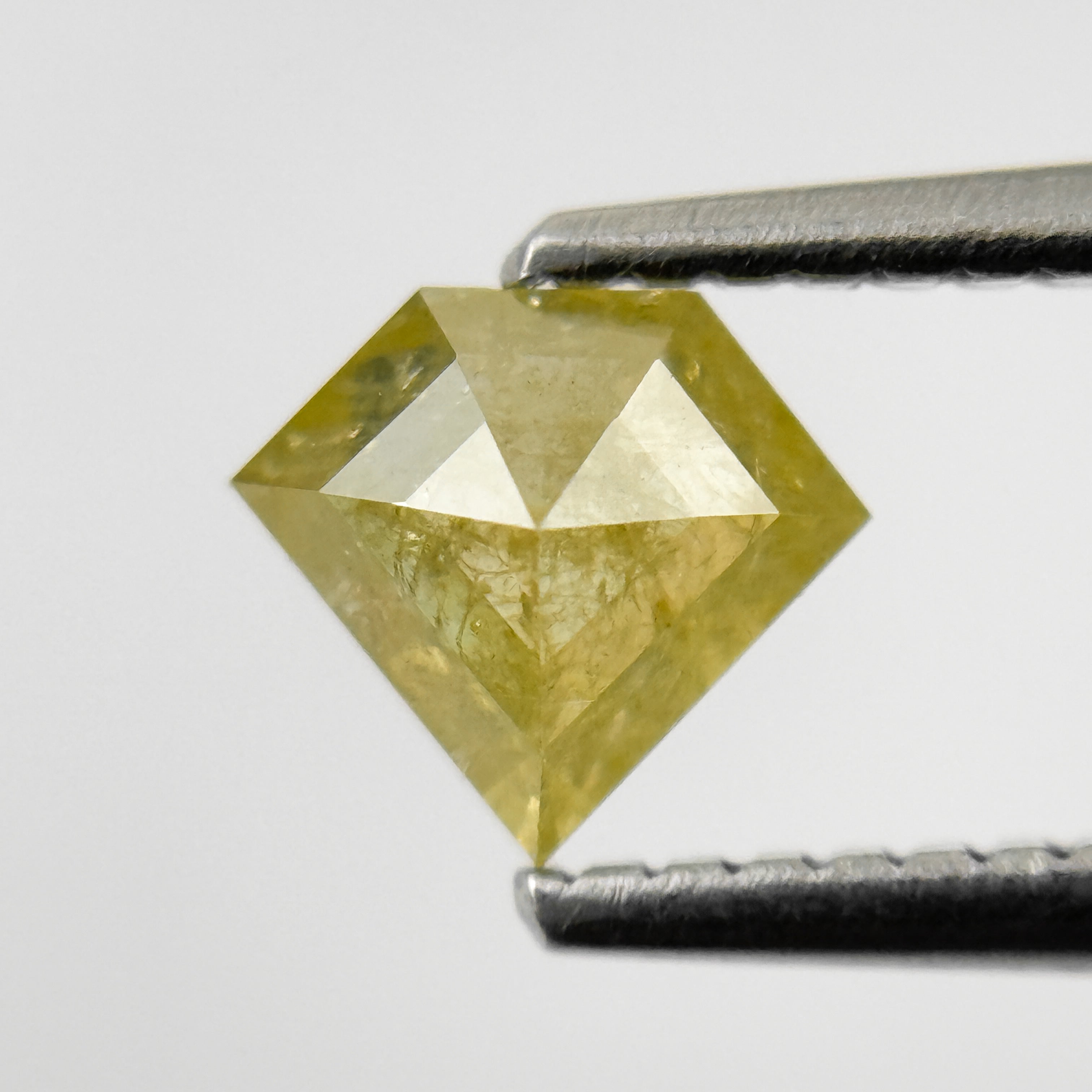 0.75 Ct Penton Rose Cut Yellow Natural Salt and Pepper Diamond