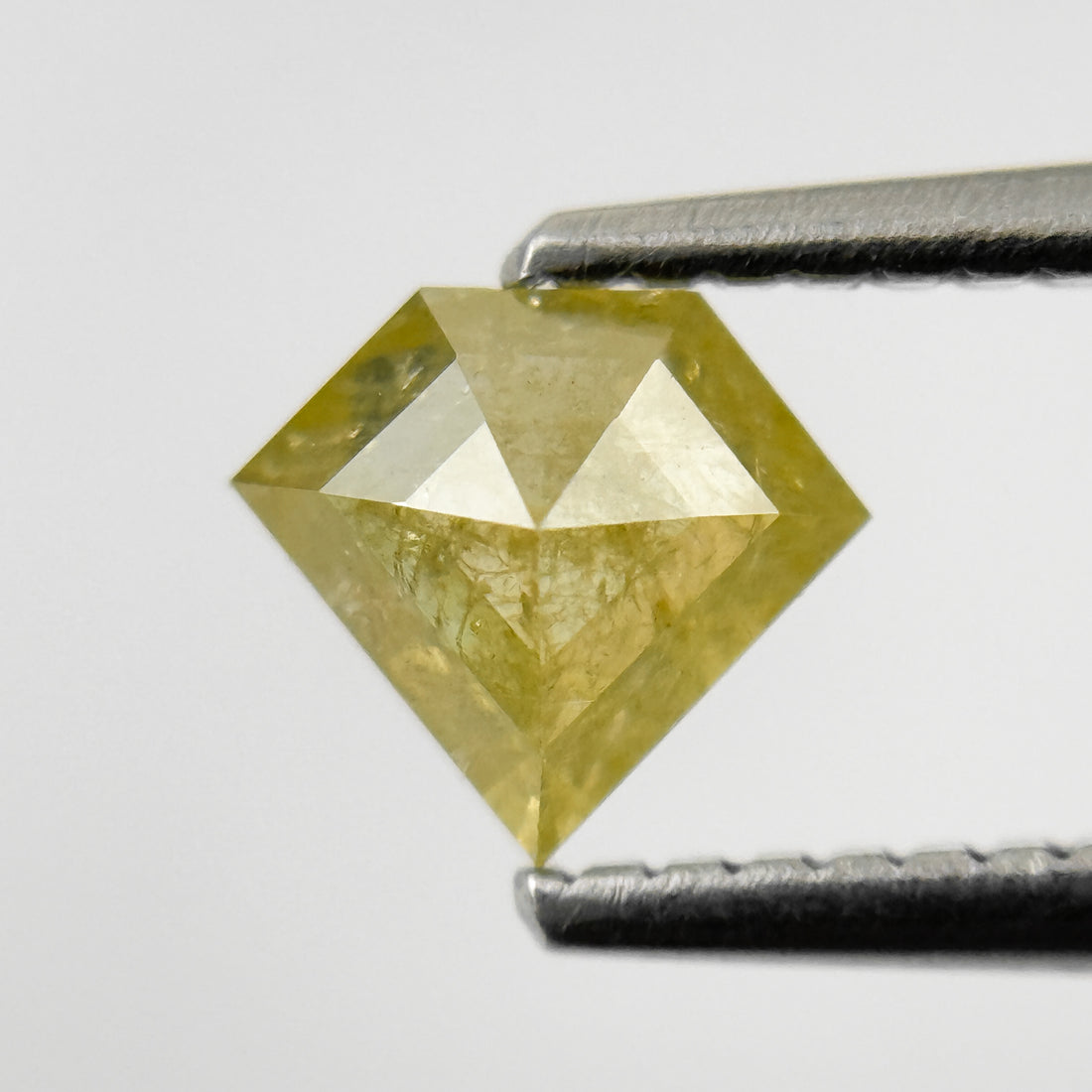 0.75 Ct Penton Rose Cut Yellow Natural Salt and Pepper Diamond