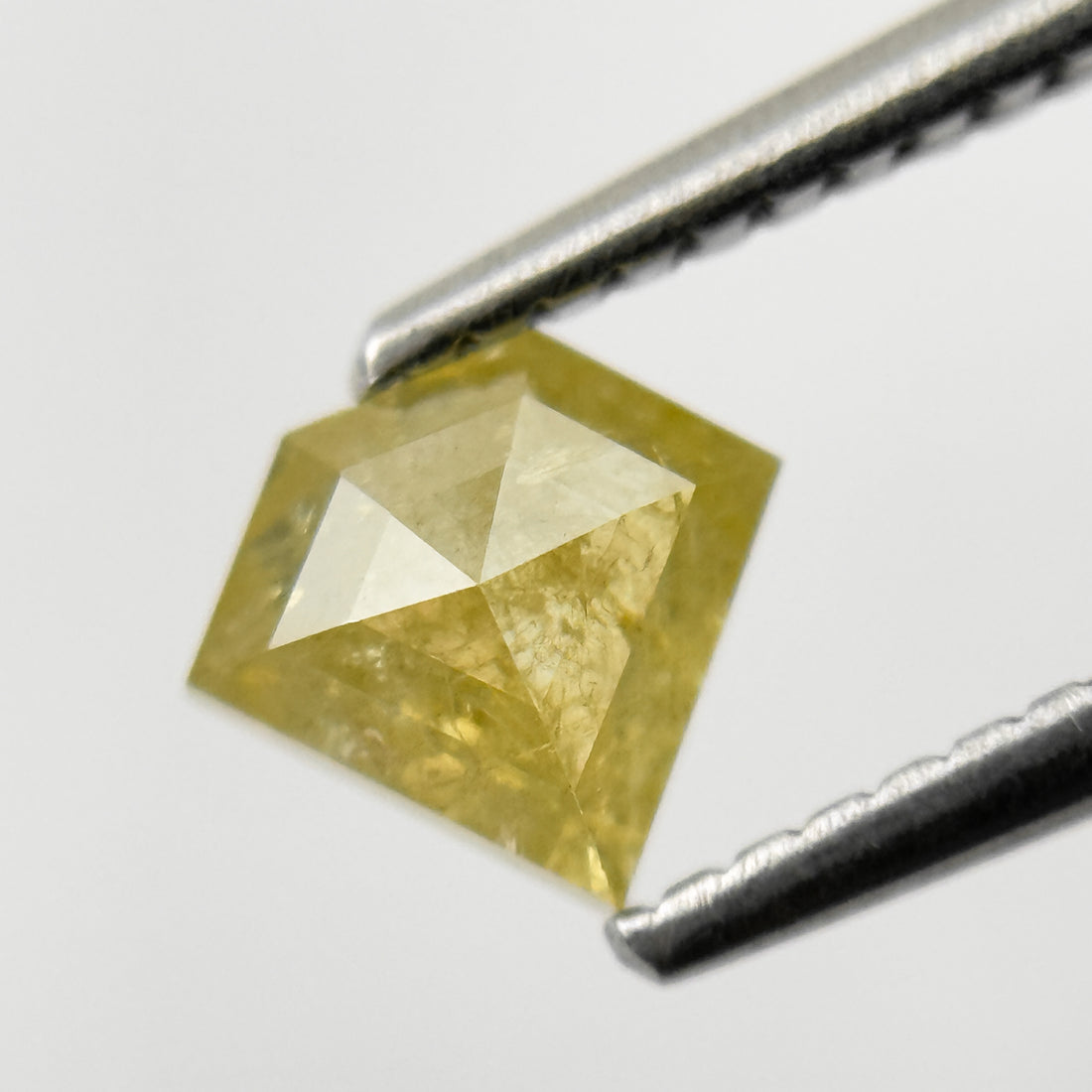 0.75 Ct Penton Rose Cut Yellow Natural Salt and Pepper Diamond
