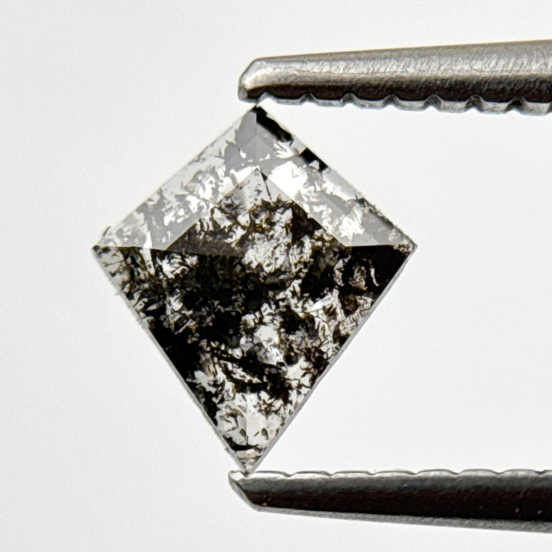 0.39 Ct Kite Rose Cut Grey Natural Salt and Pepper Diamond