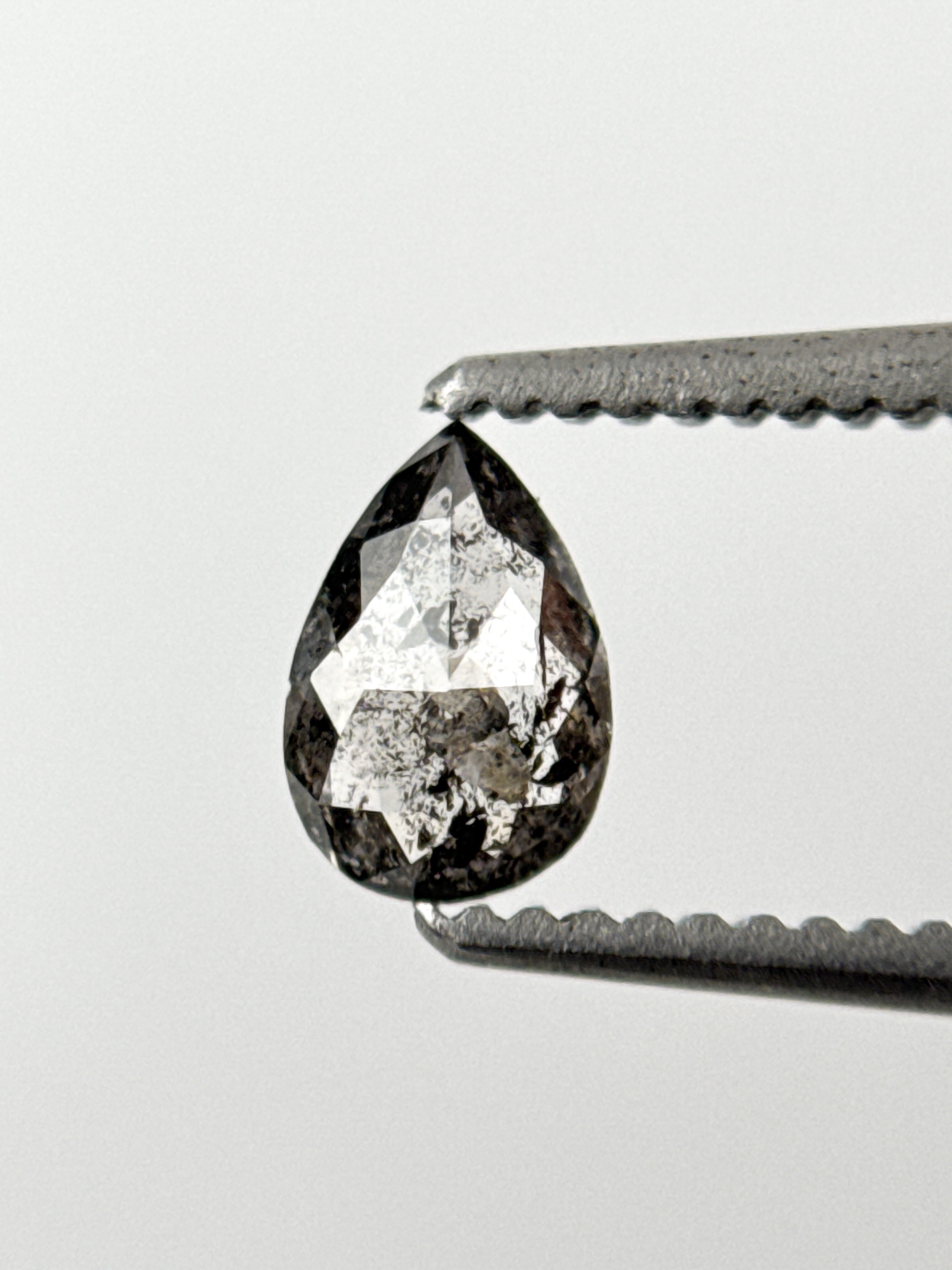 0.29 Ct Pear Rose Cut Grey Natural Minimalist Diamond