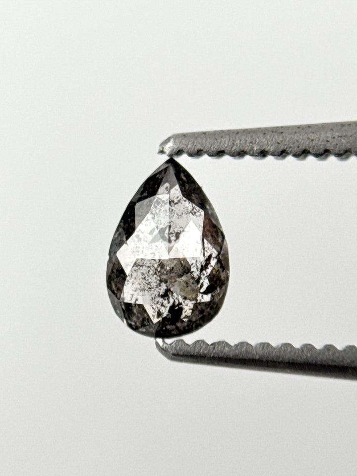 0.29 Ct Pear Rose Cut Grey Natural Minimalist Diamond