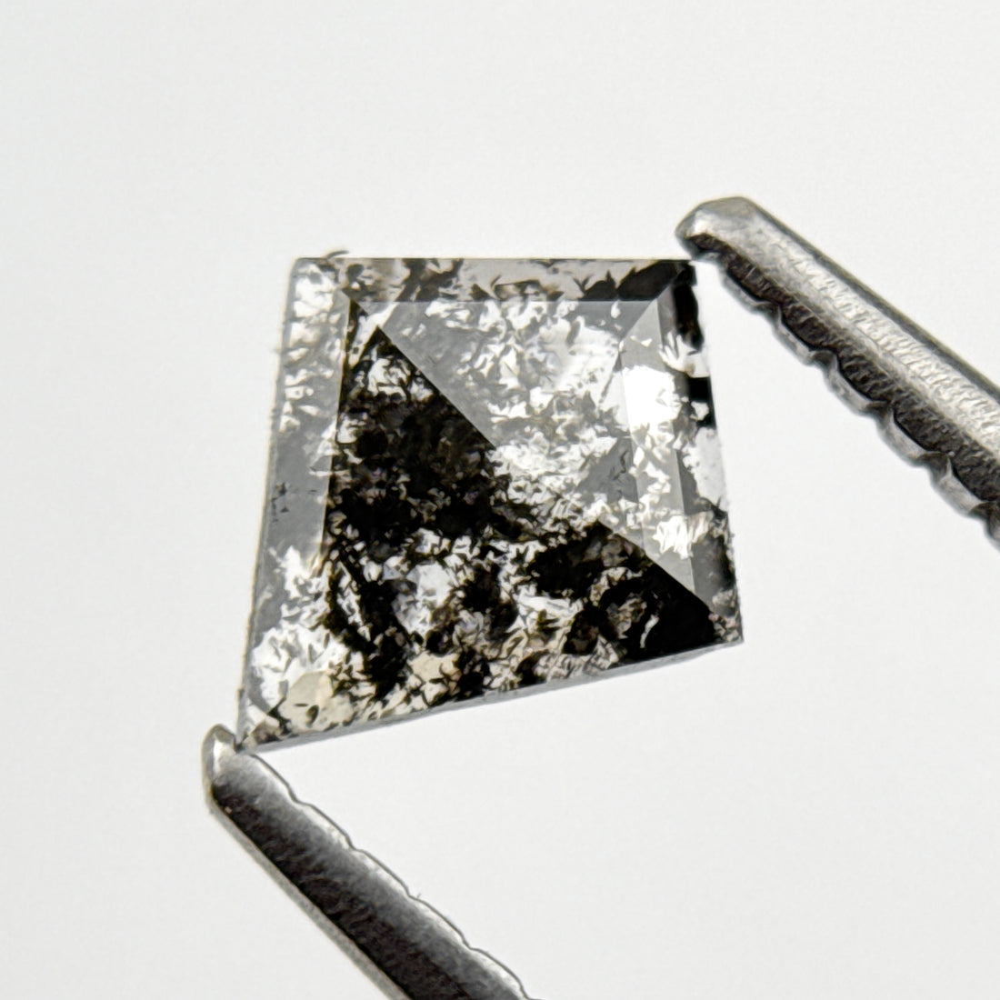 0.39 Ct Kite Rose Cut Grey Natural Salt and Pepper Diamond