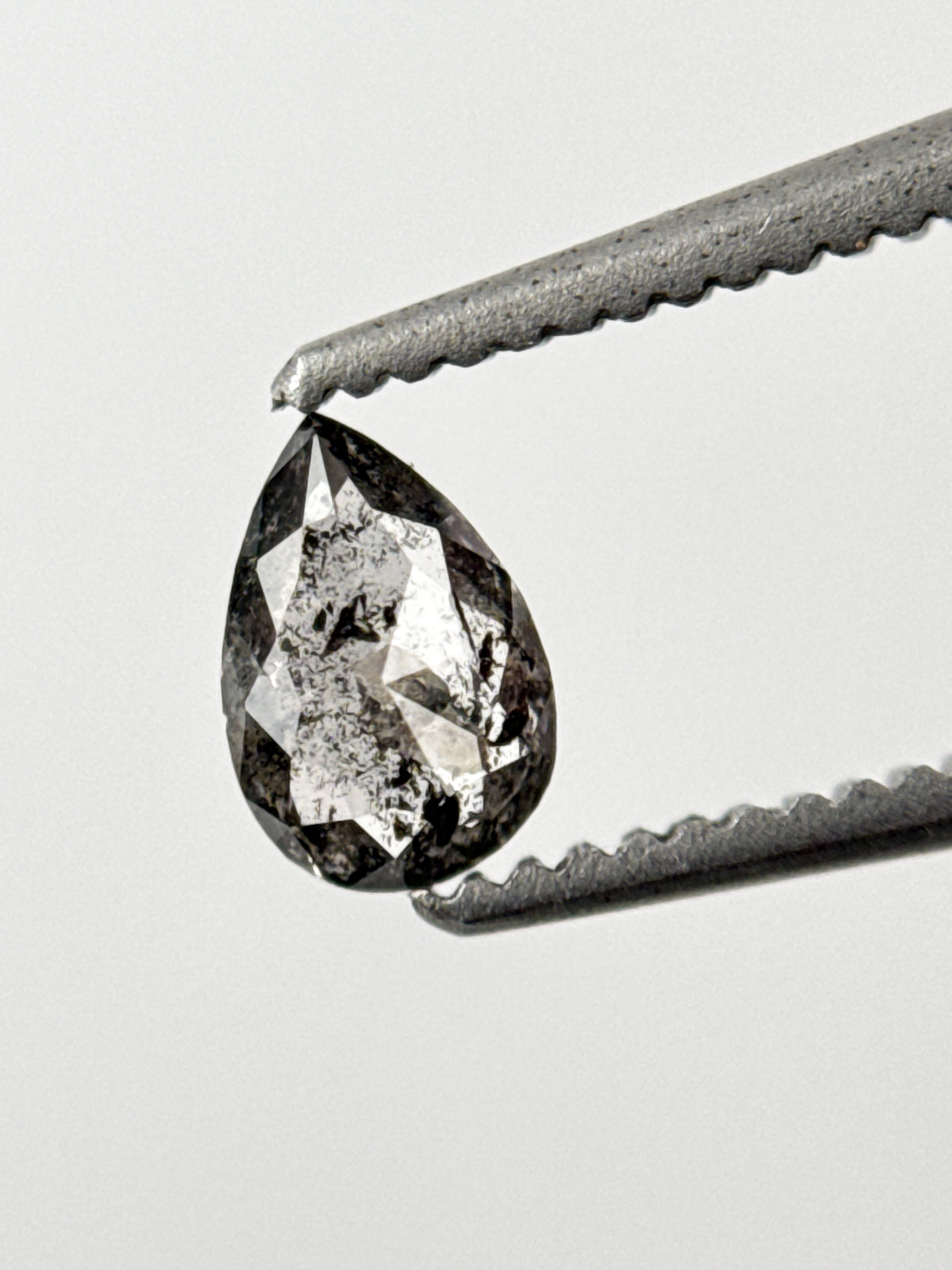 0.29 Ct Pear Rose Cut Grey Natural Minimalist Diamond