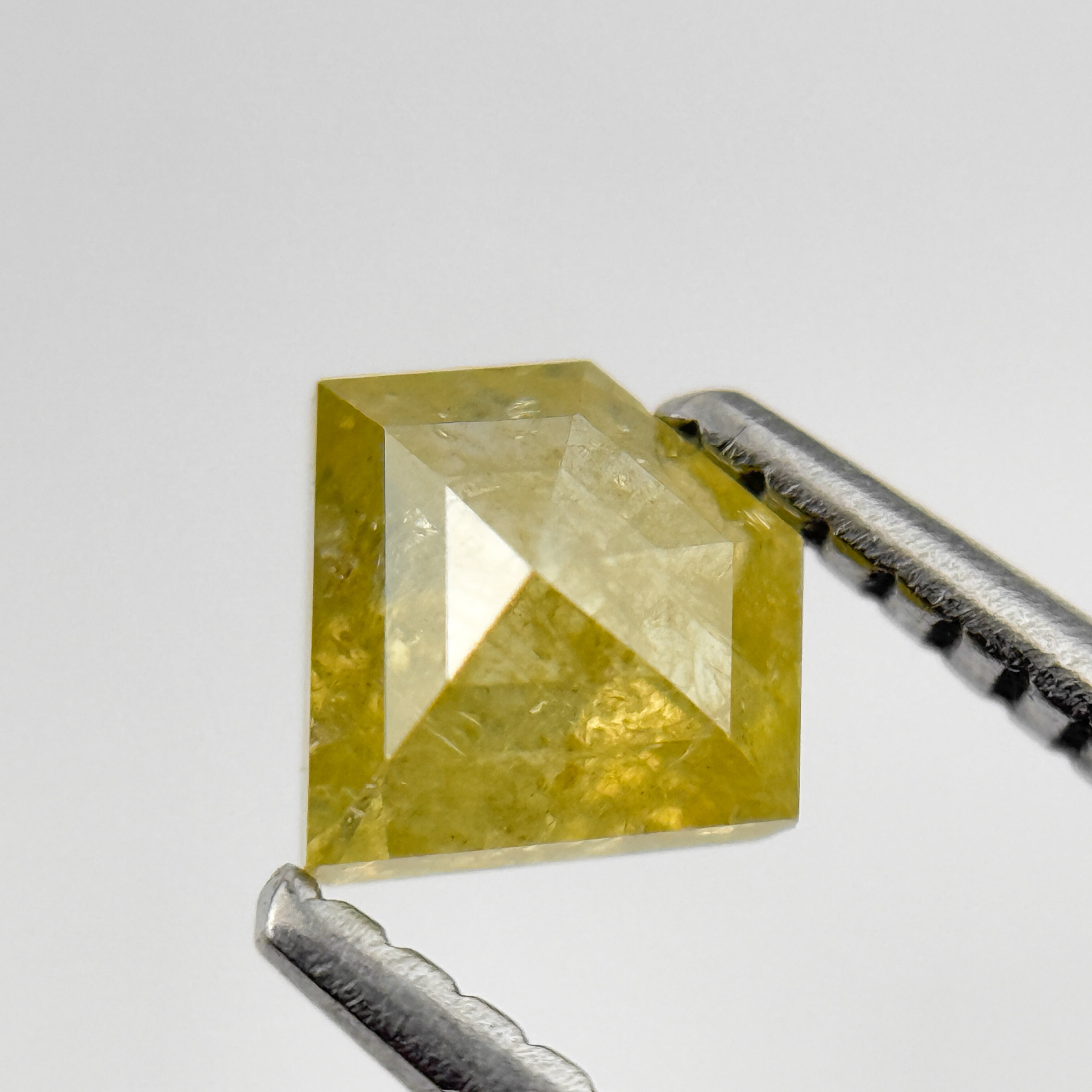 0.75 Ct Penton Rose Cut Yellow Natural Salt and Pepper Diamond